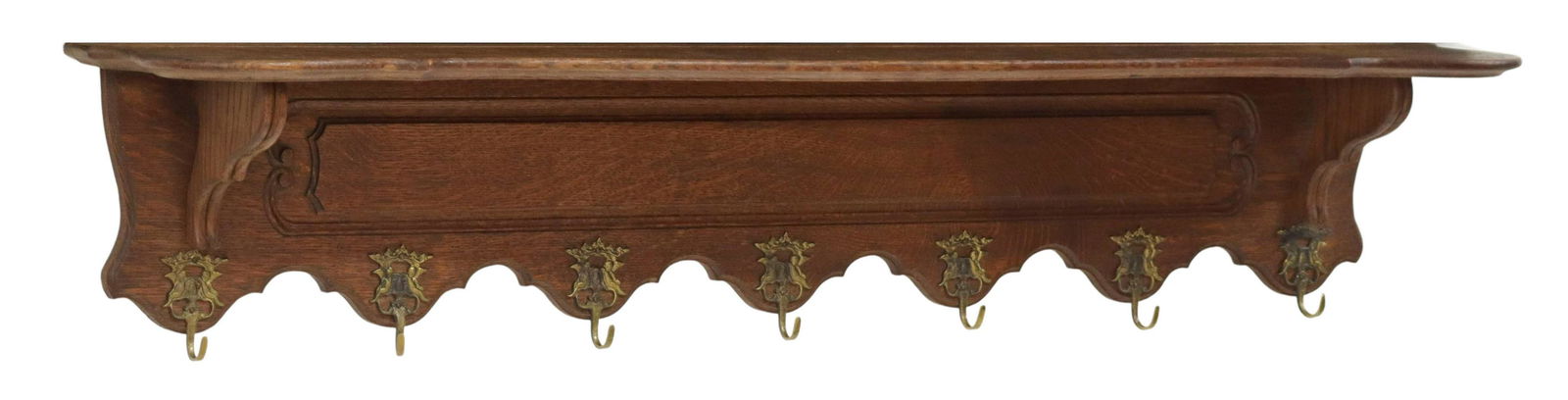 CONTINENTAL OAK WALL-MOUNTED HAT COAT RACK (1 of 3)