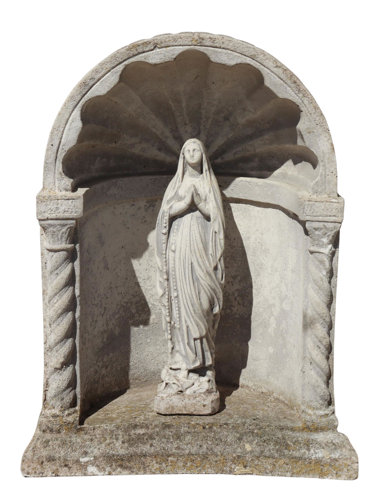 2) CAST STONE GARDEN NICHE, VIRGIN MARY, 19.75"H (1 of 2)