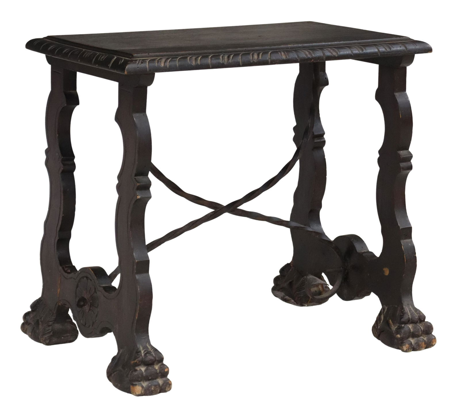 SPANISH BAROQUE STYLE EBONIZED SIDE TABLE (1 of 4)