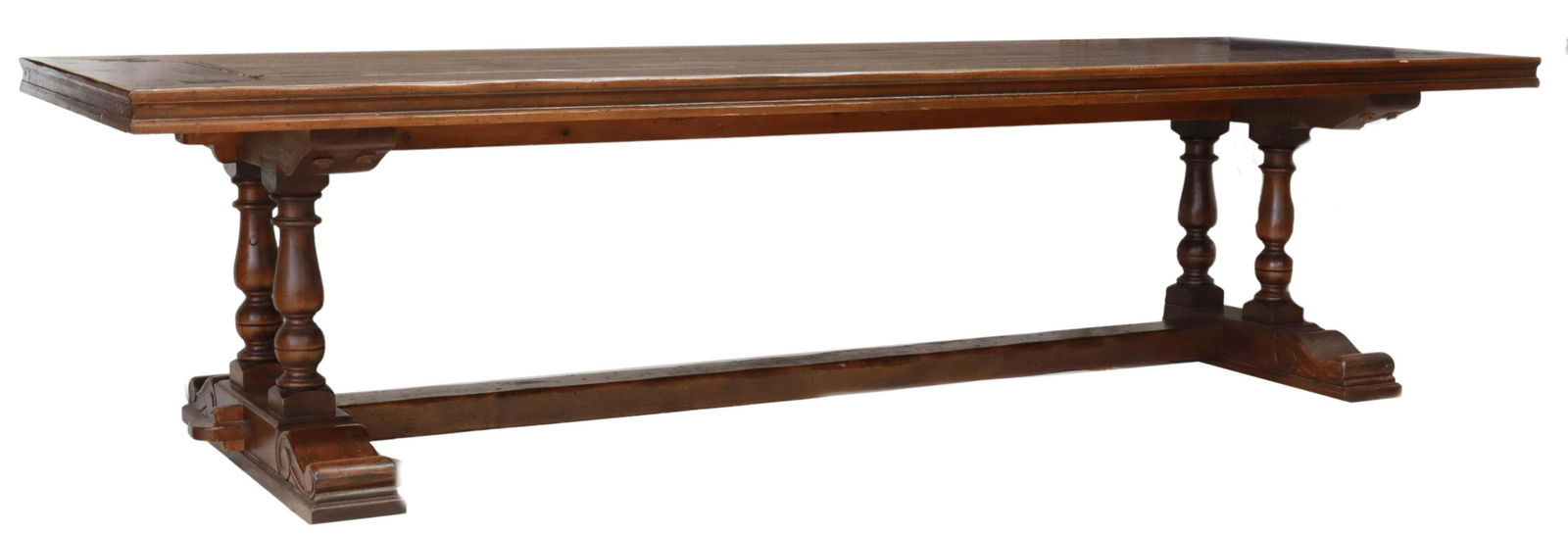 RUSTIC FRENCH PINE TRESTLE TABLE, 120"L (1 of 3)