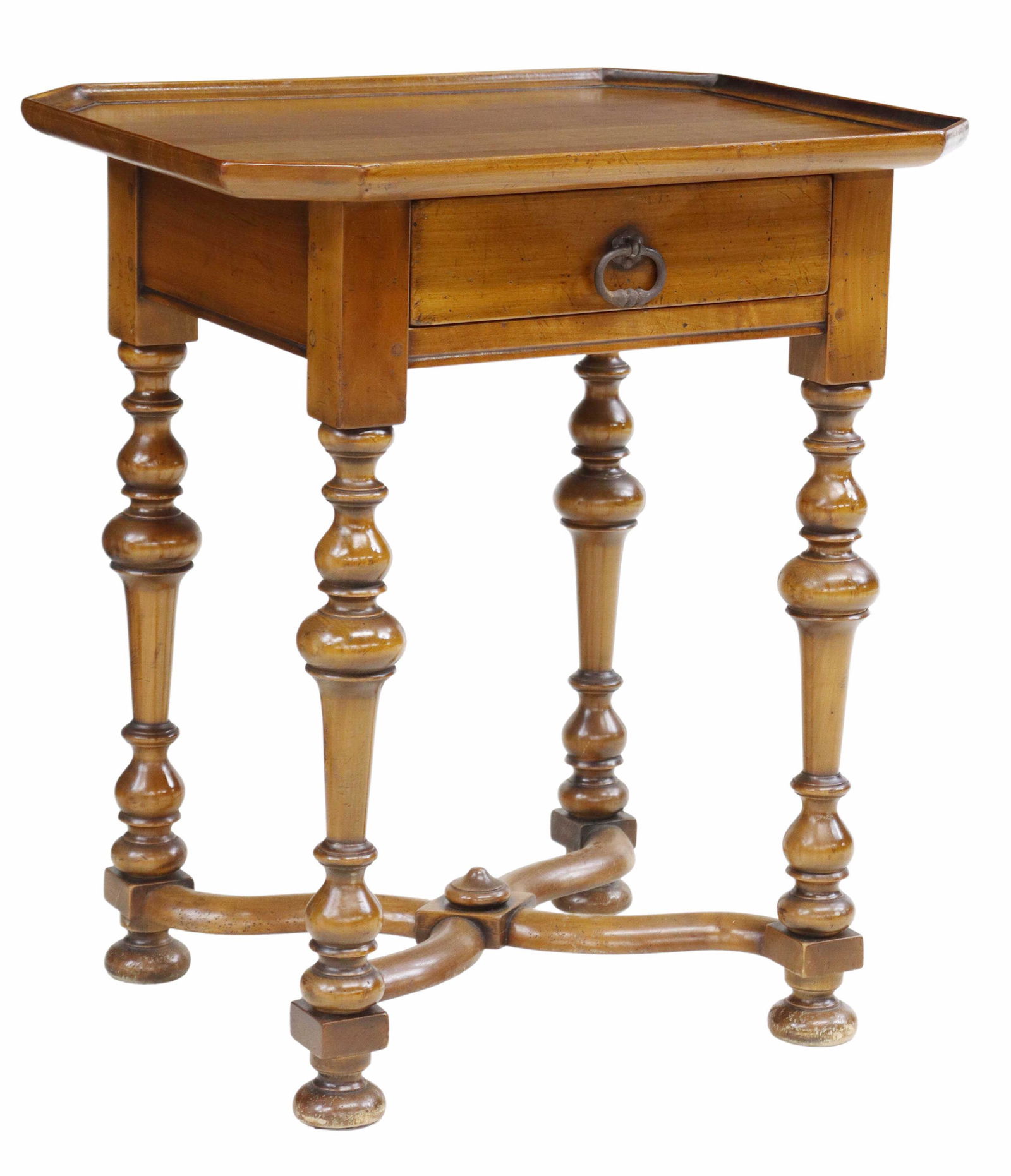 FRENCH RENE TROTEL FRUITWOOD SIDE TABLE, 20TH C. (1 of 6)