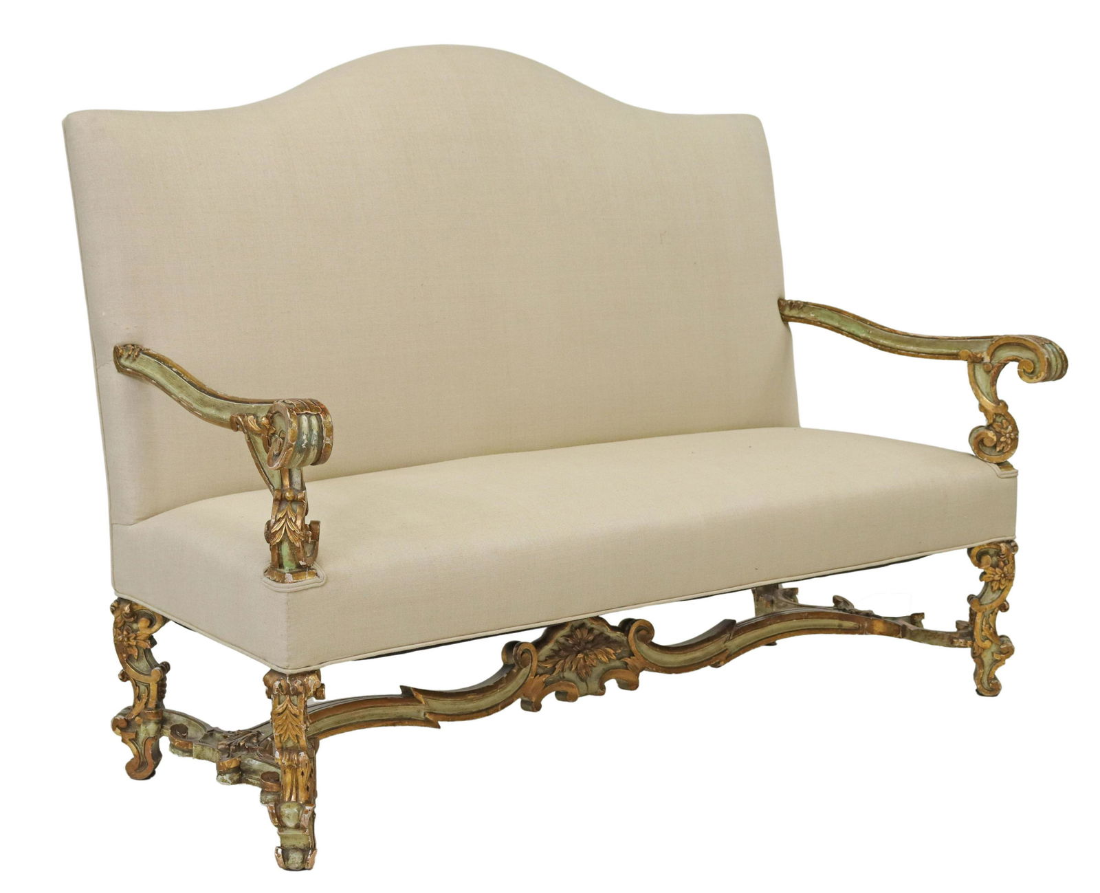 FRENCH LOUIS XIV STYLE UPHOLSTERED SETTEE SOFA (1 of 3)