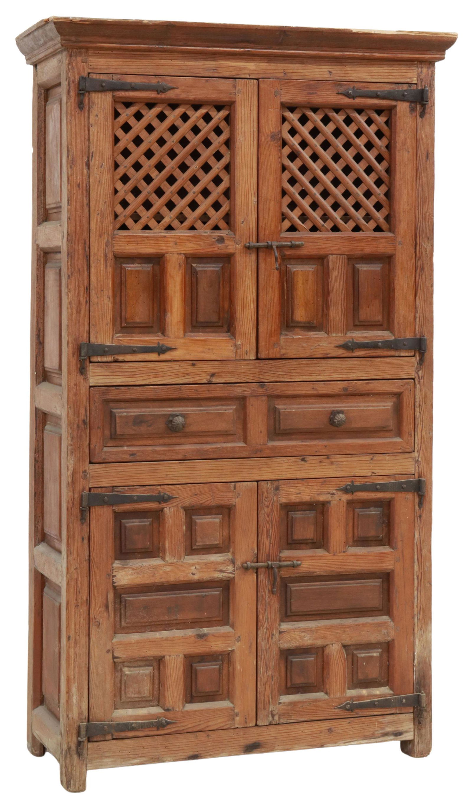 RUSTIC SPANISH PINE CUPBOARD CABINET (1 of 5)