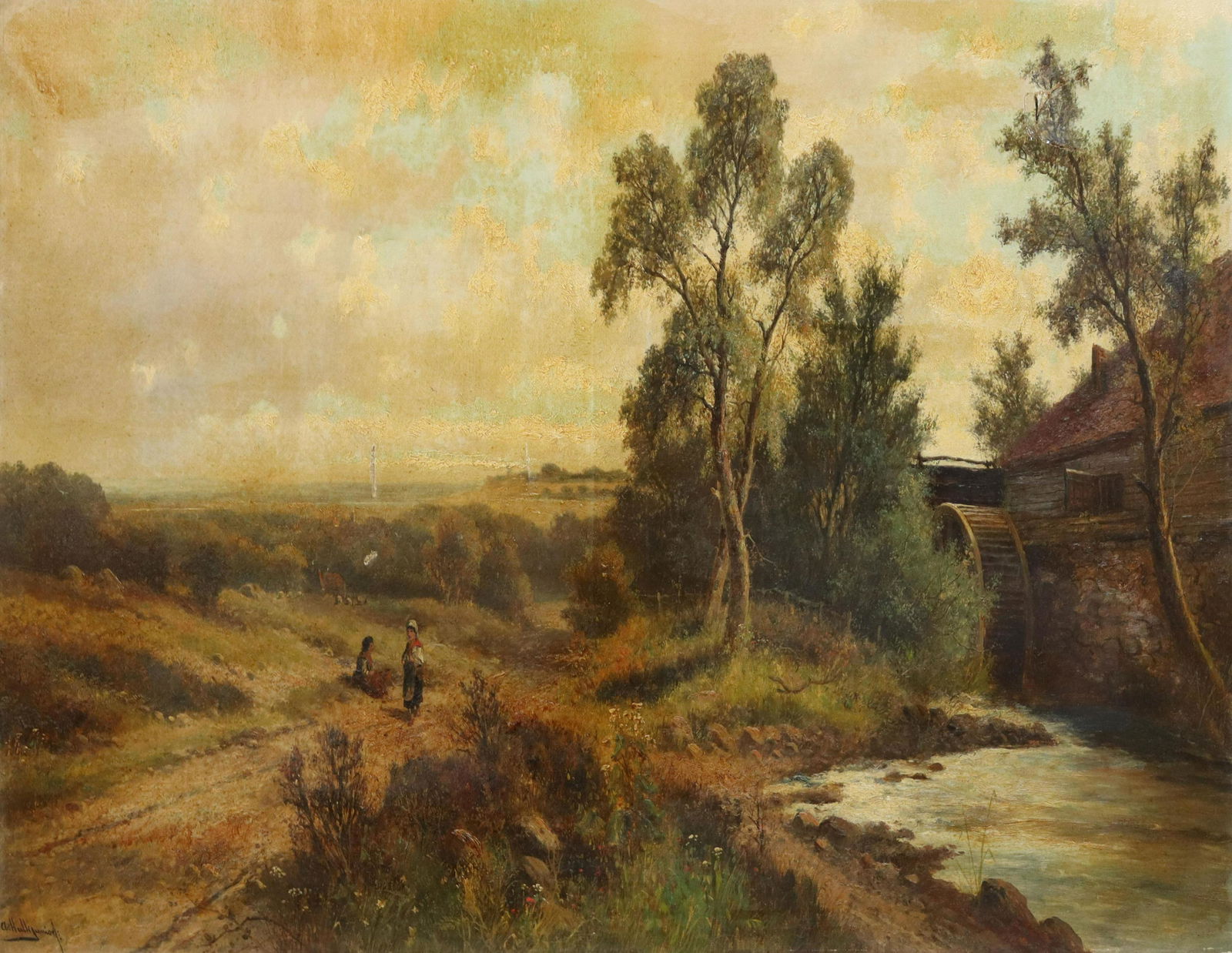 ABRAHAM HULK II (1851-1922) ABINGER MILL LANDSCAPE (1 of 4)