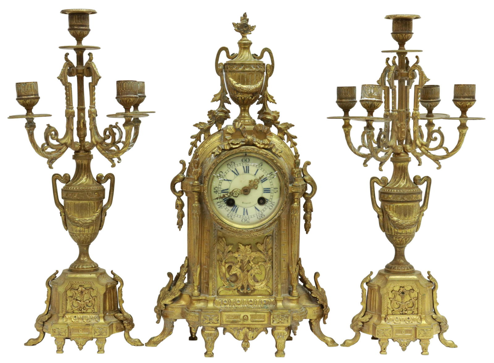 (3) FRENCH RENAISSANCE REVIVAL CLOCK & CANDELABRA (1 of 5)