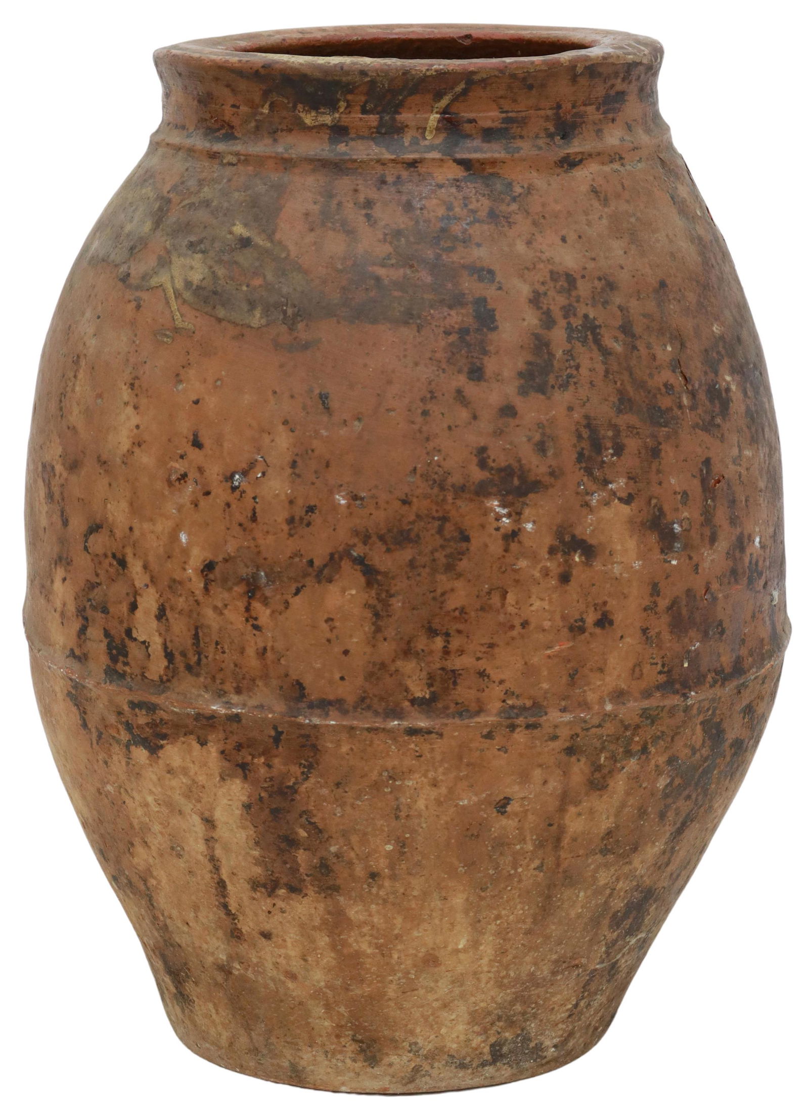 LARGE TERRACOTTA OLIVE JAR, 24"H (1 of 4)