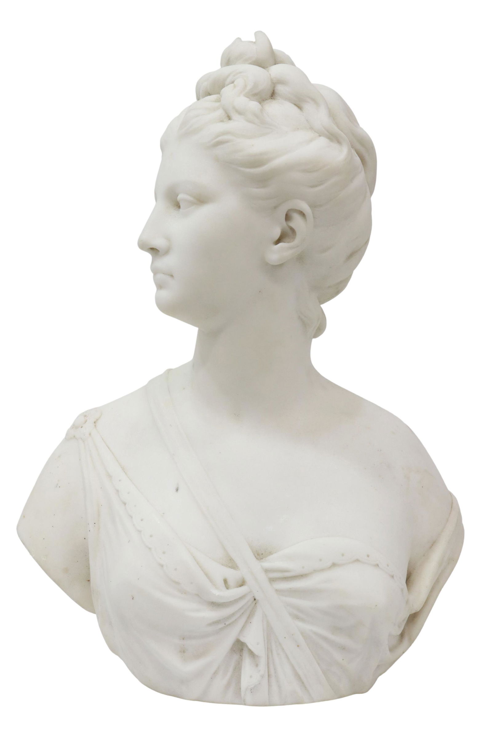 AFTER JEAN-ANTOINE HOUDON MARBLE BUST OF DIANA (1 of 2)