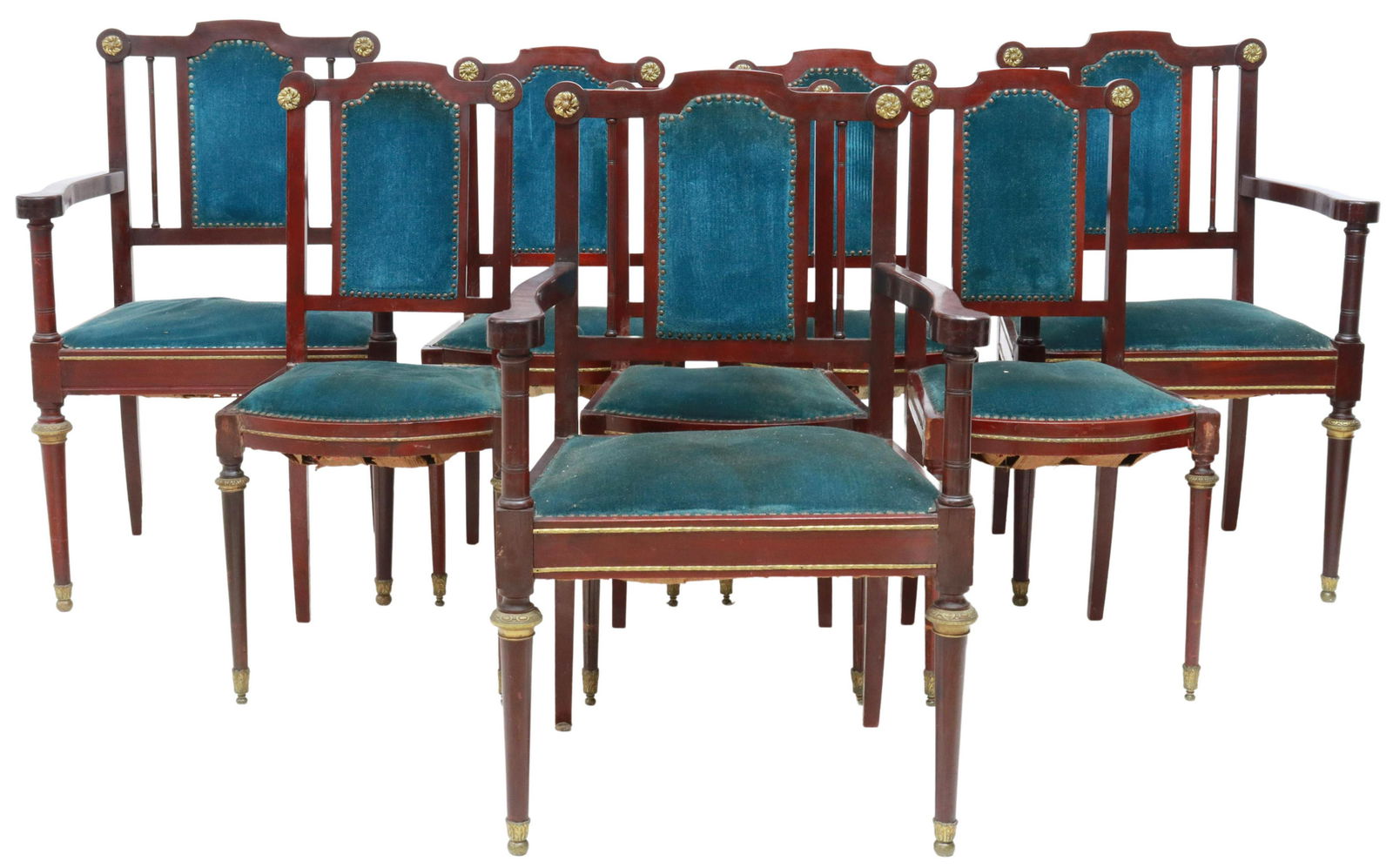 (8) SPANISH FERNANDINO MAHOGANY ARM & SIDE CHAIRS (1 of 3)