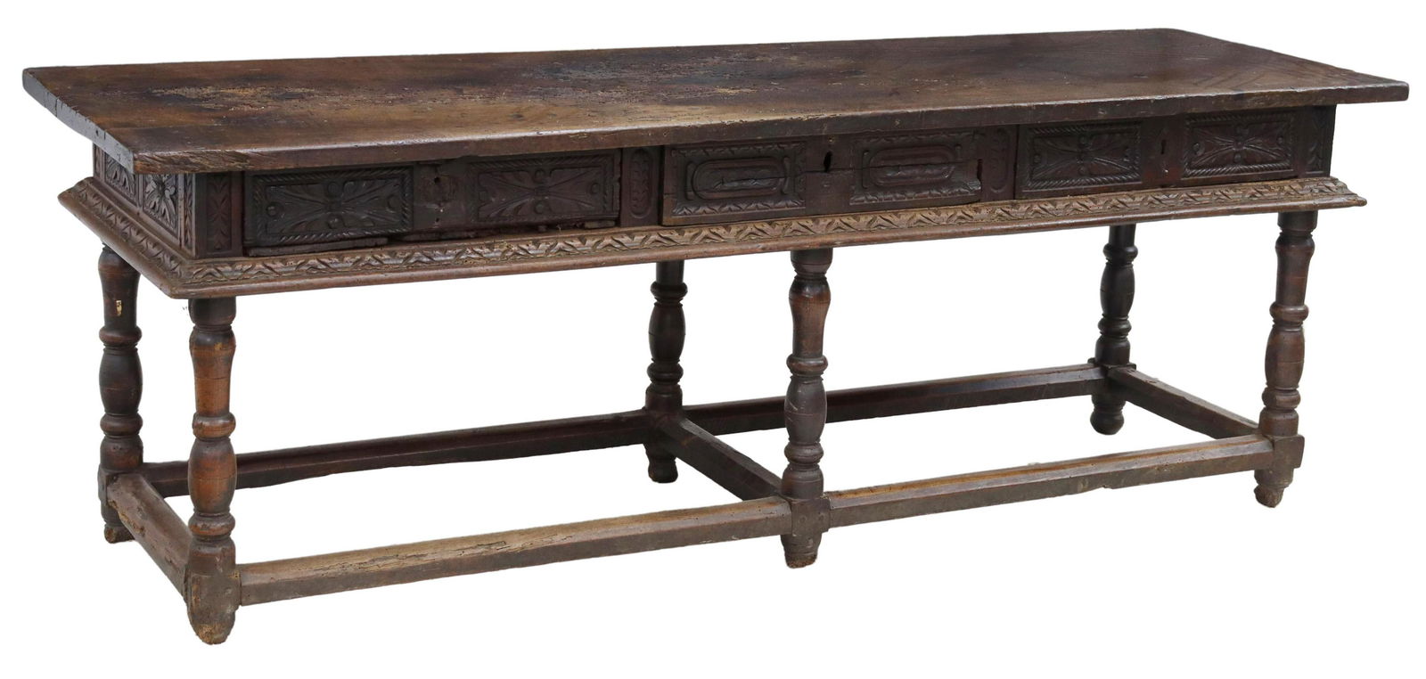 SPANISH BAROQUE STYLE SINGLE-BOARD TOP TABLE, 90"L (1 of 6)