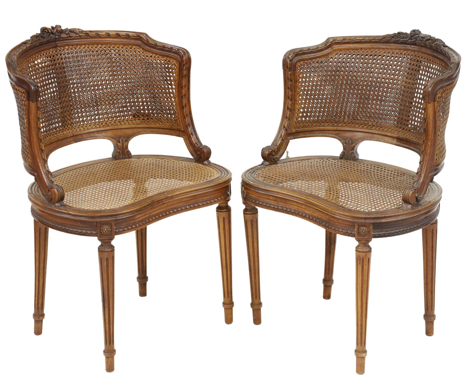 (2) FRENCH LOUIS XVI STYLE DOUBLE-CANE BERGERES (1 of 3)