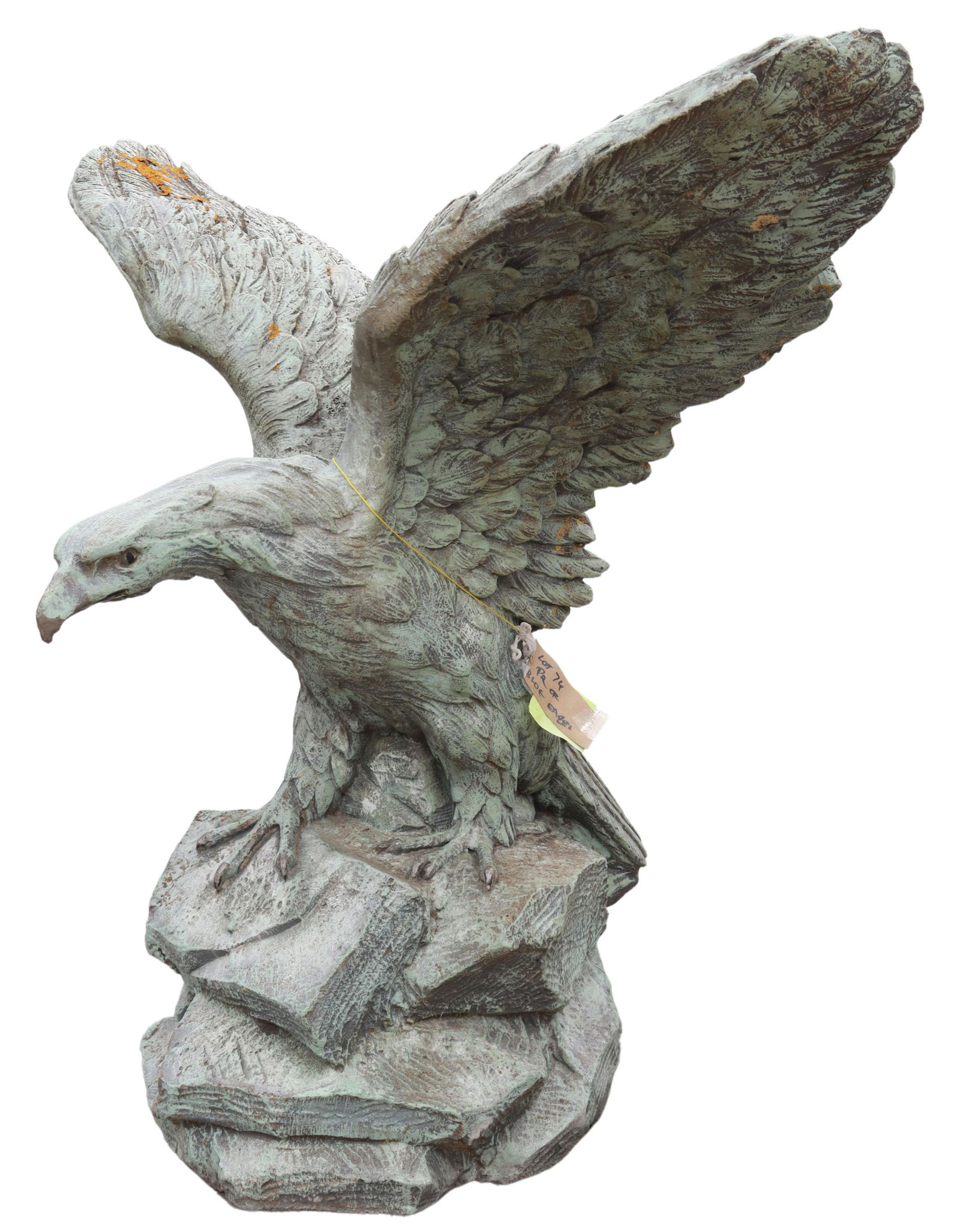 LARGE CAST STONE GARDEN FIGURE, EAGLE, 45"W (1 of 2)