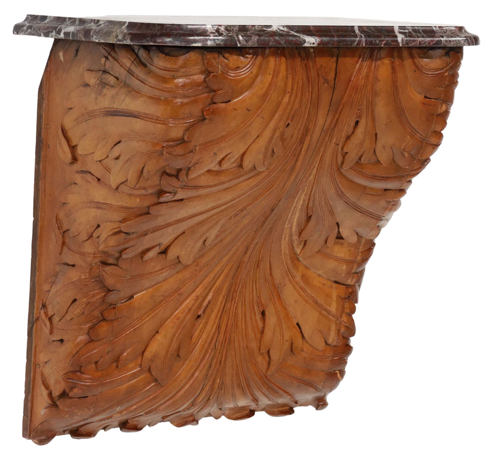 ARCHITECTURAL MARBLE-TOP CARVED ACANTHUS CORBEL (1 of 3)