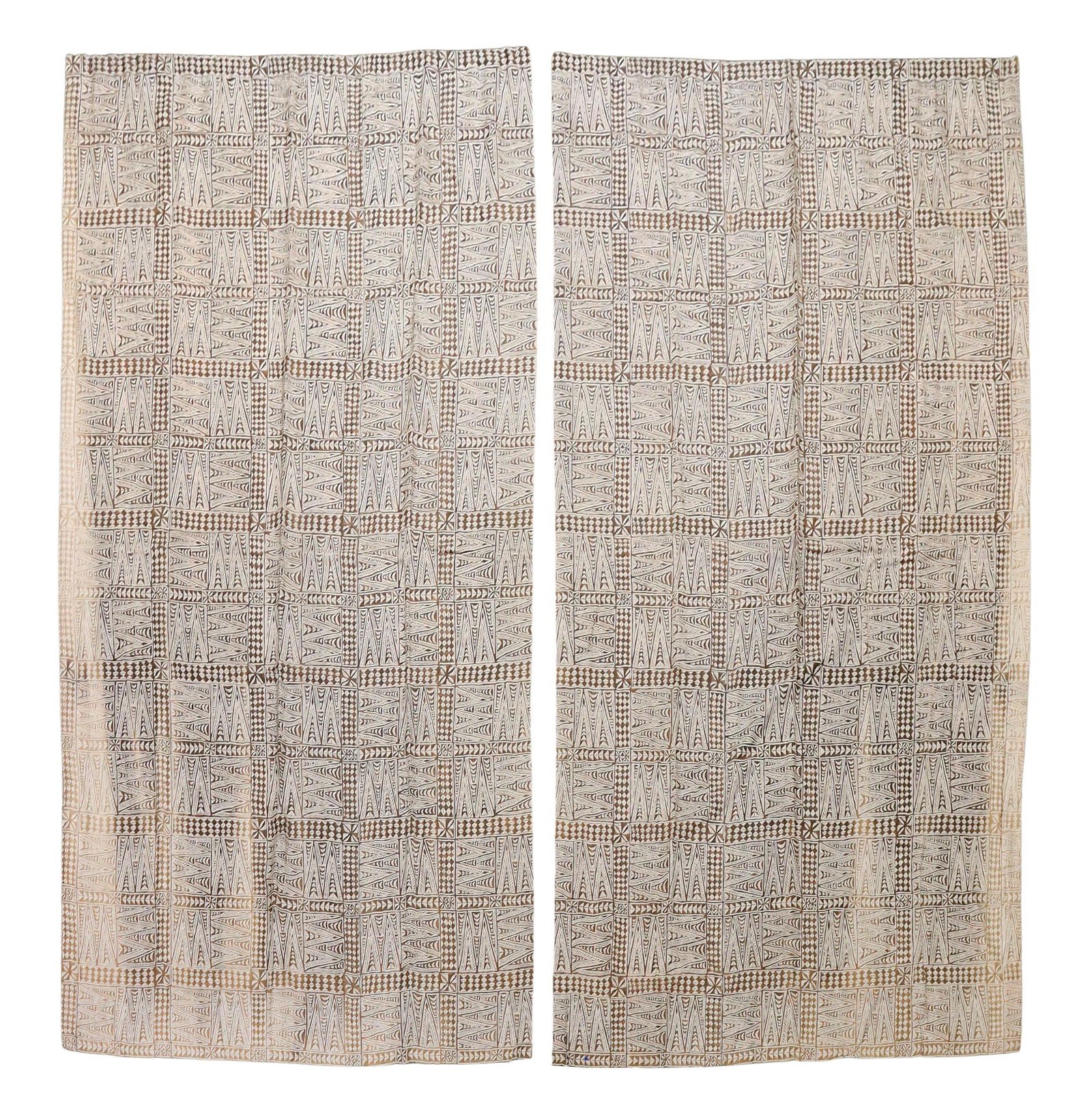 (2) FORTUNY 'MELILLA' BATIK PATTERN CURTAIN PANELS (1 of 4)