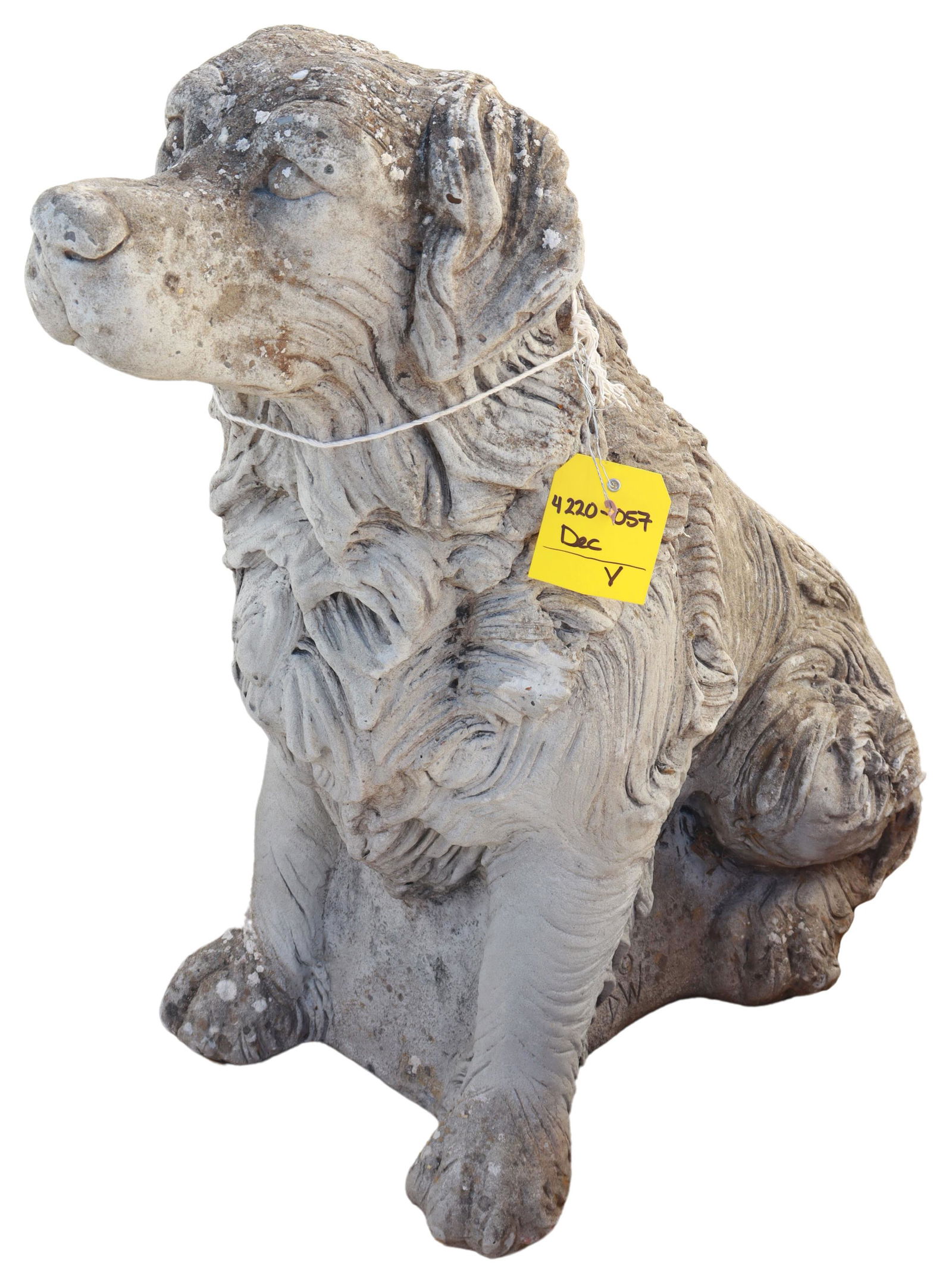 LIFE-SIZE CAST STONE GARDEN FIGURE, RETRIEVER DOG (1 of 3)