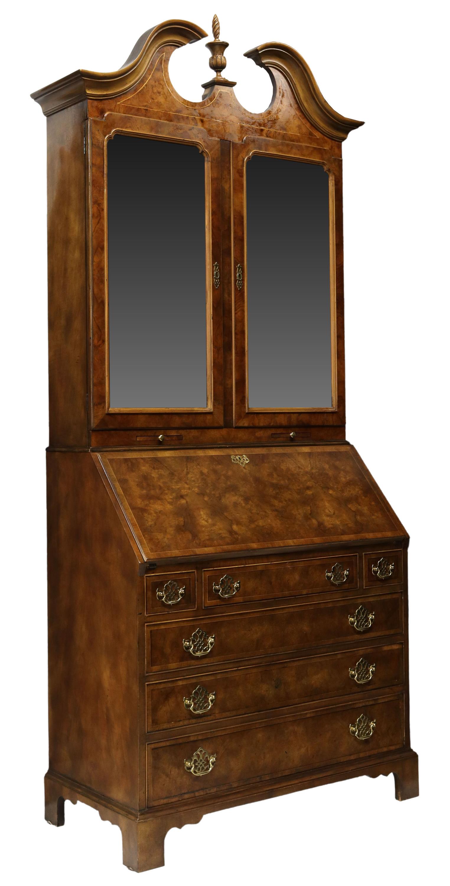 BAKER QUEEN ANNE STYLE BURLWOOD SECRETARY (1 of 9)