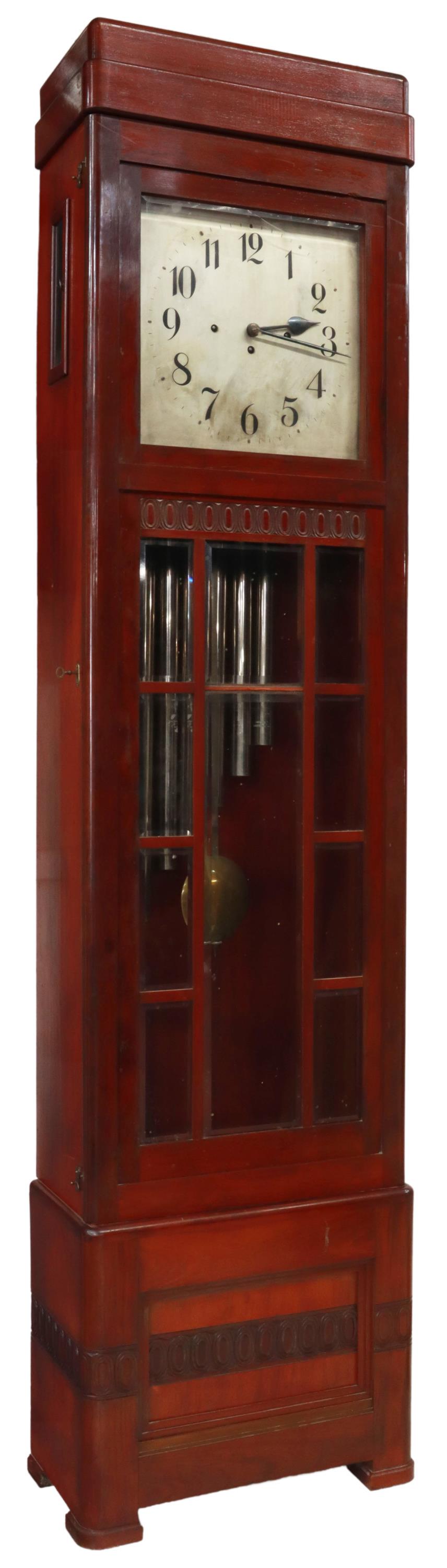TRIPLE WEIGHT DRIVEN MAHOGANY LONGCASE CLOCK (1 of 7)