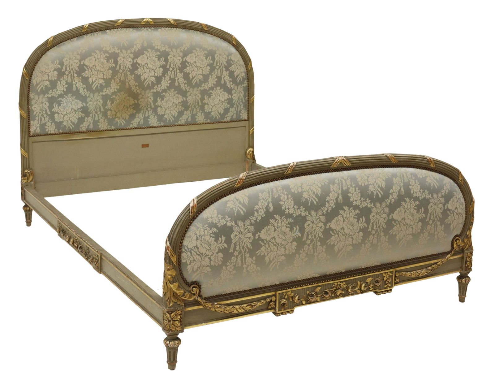 HUGNET LOUIS XVI STYLE PARCEL GILT & PAINTED BED (1 of 3)