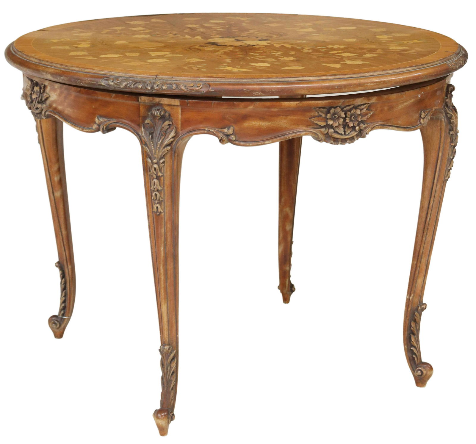 LOUIS XV STYLE MARQUETRY TOP CENTER TABLE (1 of 4)