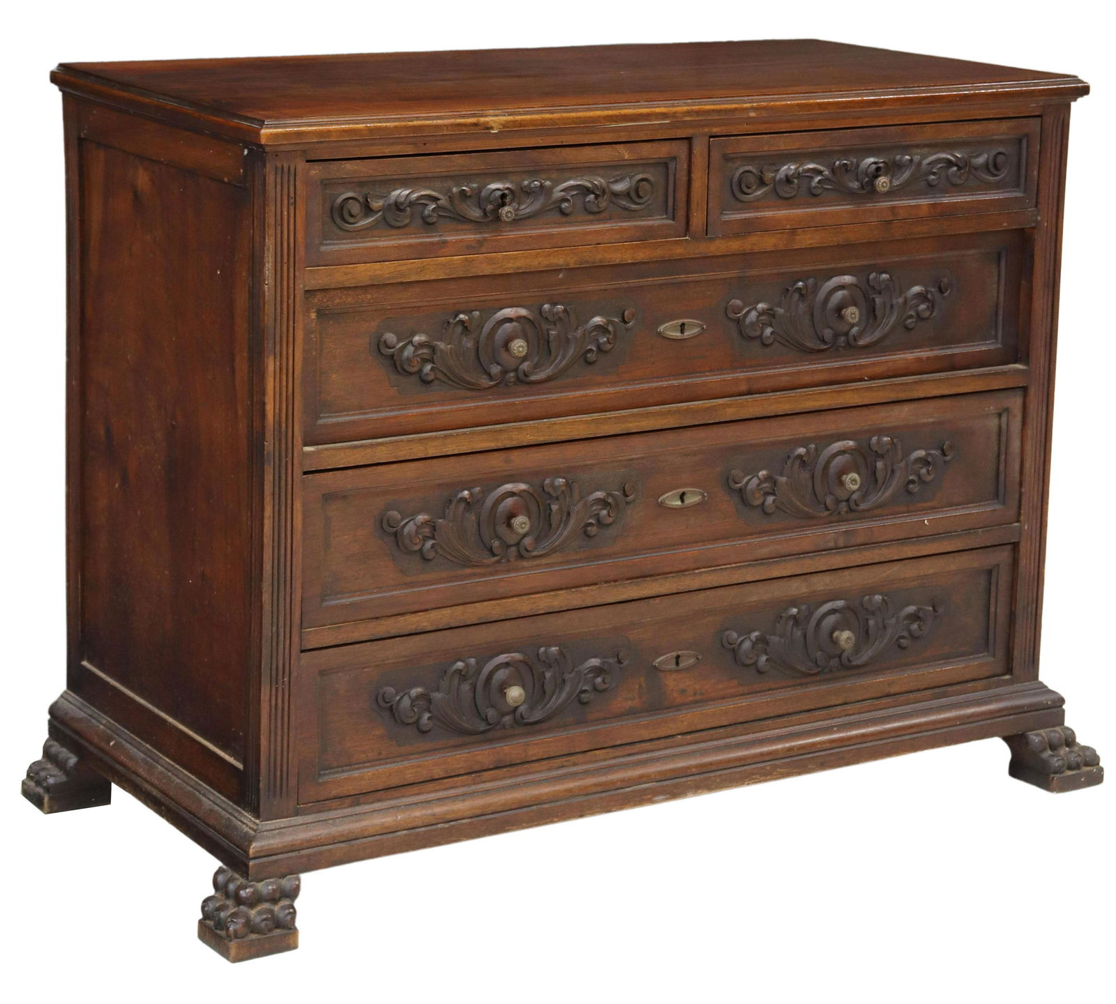 SPANISH BAROQUE STYLE WALNUT CHEST OF DRAWERS (1 of 5)