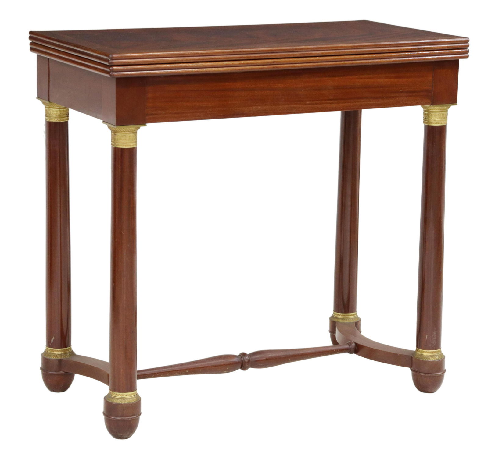 FRENCH EMPIRE STYLE MAHOGANY FLIP-TOP GAMES TABLE (1 of 9)
