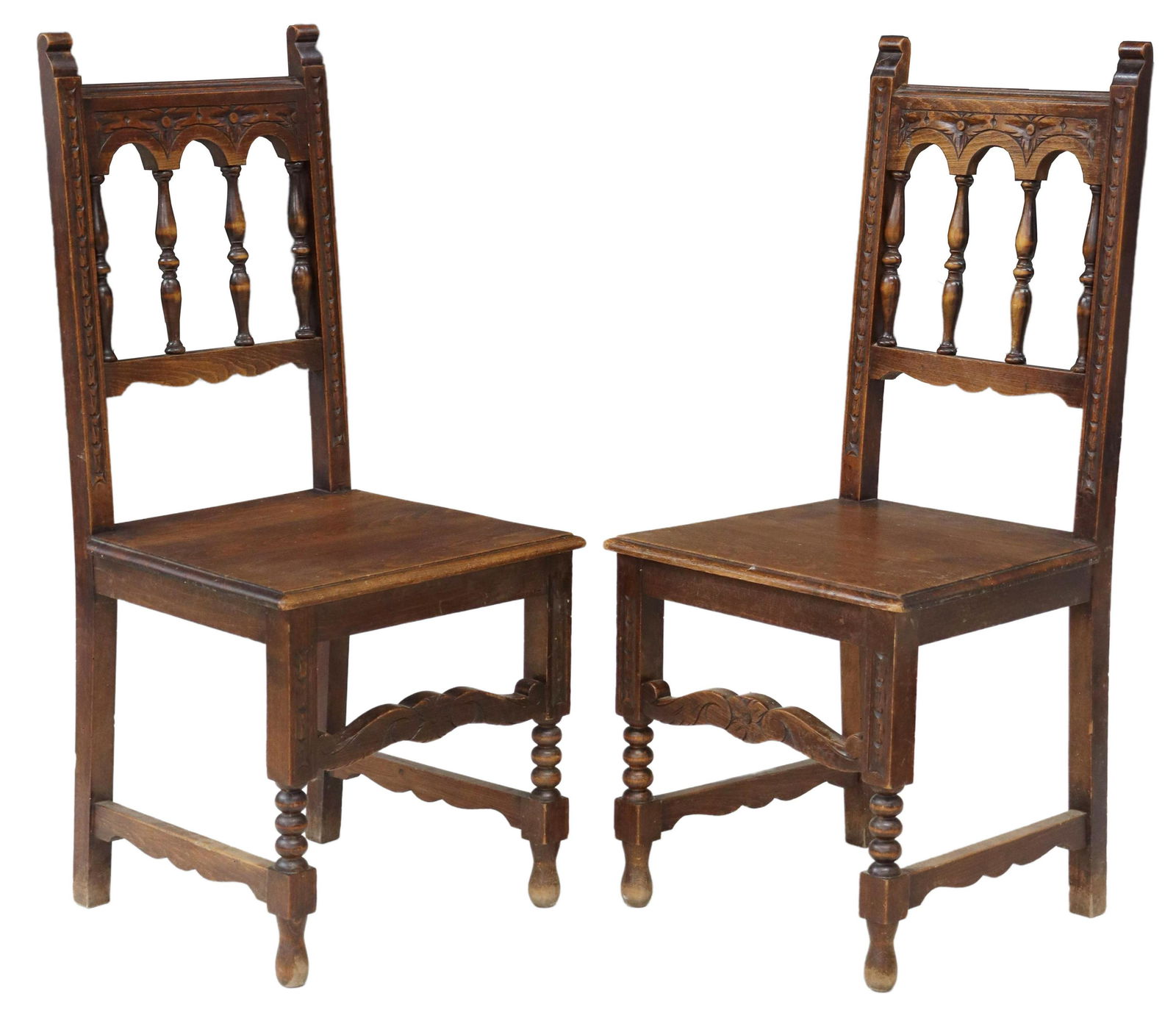 (2) RUSTIC SPANISH BAROQUE STYLE SIDE CHAIRS (1 of 3)