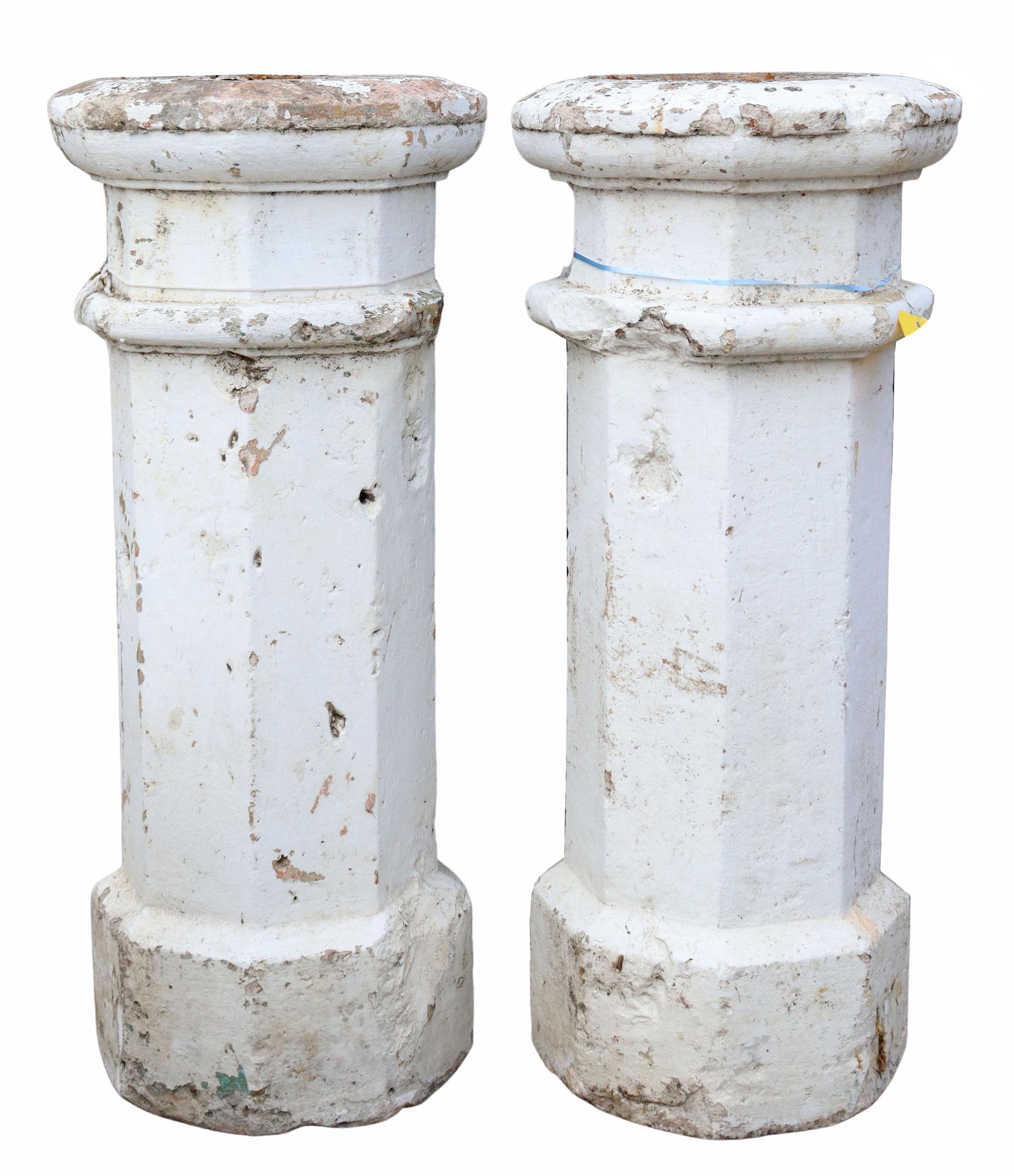 (2) LARGE CAST STONE GARDEN PEDESTALS, 39.5"H (1 of 3)