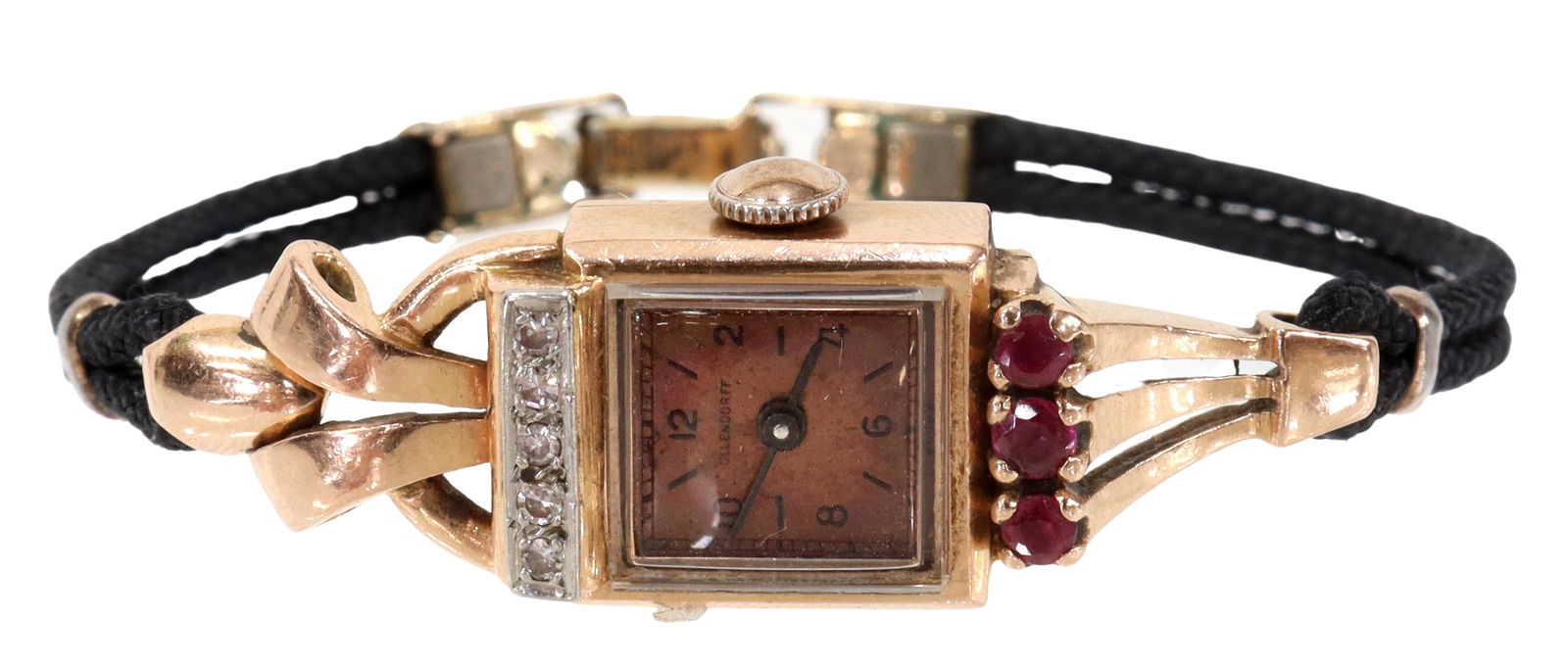 OLLENDORFF RETRO 14KT ROSE GOLD LADY'S WRISTWATCH (1 of 5)