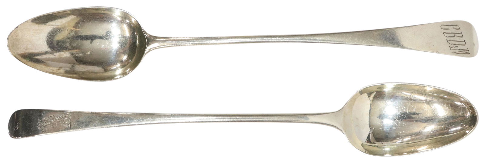 (2) ENGLISH GEORGIAN STERLING SILVER TABLE SPOONS (1 of 5)