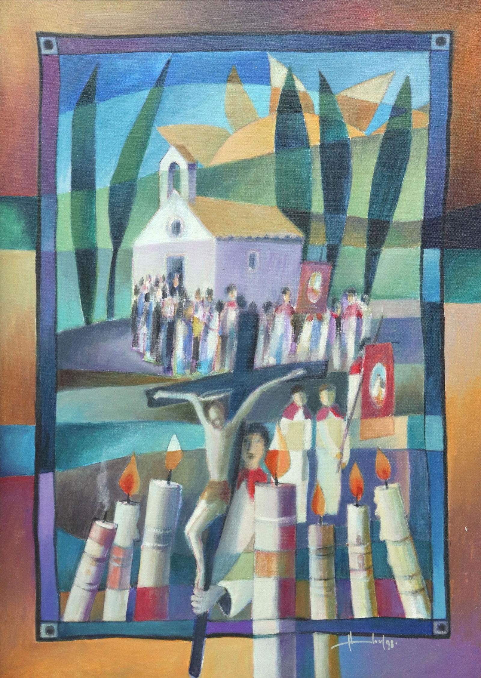 ABEL BRCIC (CROATIAN, B.1956) RELIGIOUS PROCESSION (1 of 6)