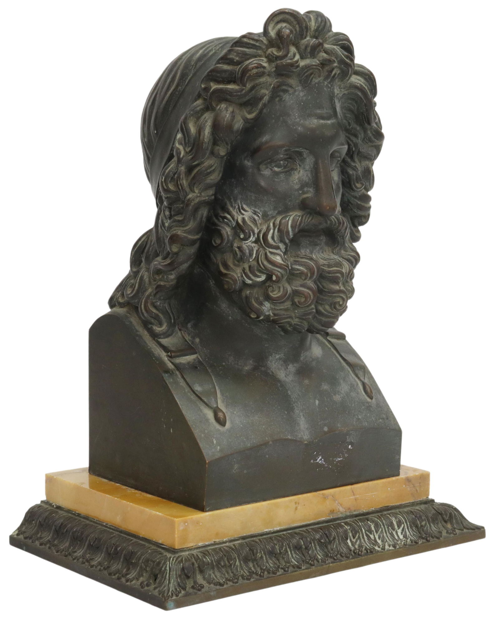 NEOCLASSICAL PATINATED BRONZE BUST OF ZEUS (1 of 6)