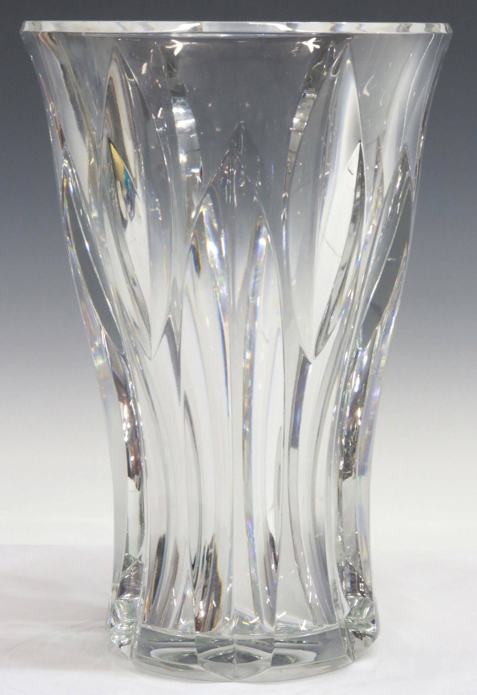 MONUMENTAL FRENCH BACCARAT CRYSTAL VASE, 14"H (1 of 3)