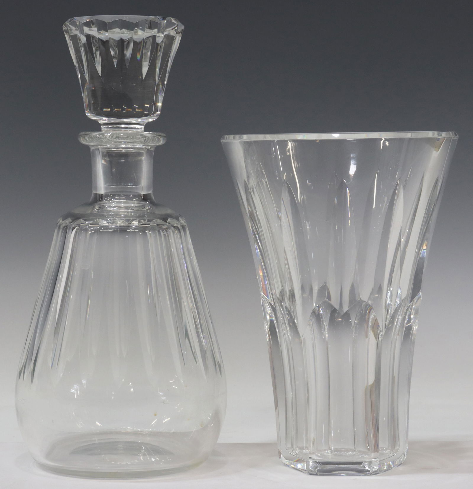 (2) FRENCH BACCARAT VASE & COTE D'AZUR DECANTER (1 of 3)