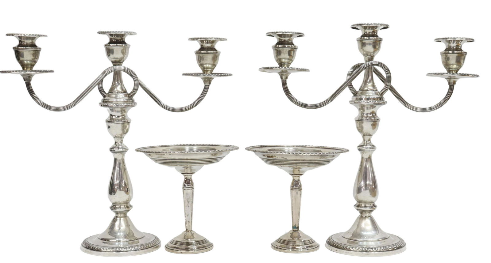 4) AMERICAN WEIGHTED STERLING CANDELABRA, COMPOTES (1 of 5)