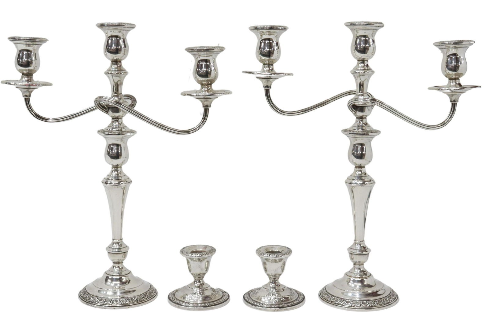 (4) AMERICAN WEIGHTED STERLING SILVER CANDELABRA (1 of 5)