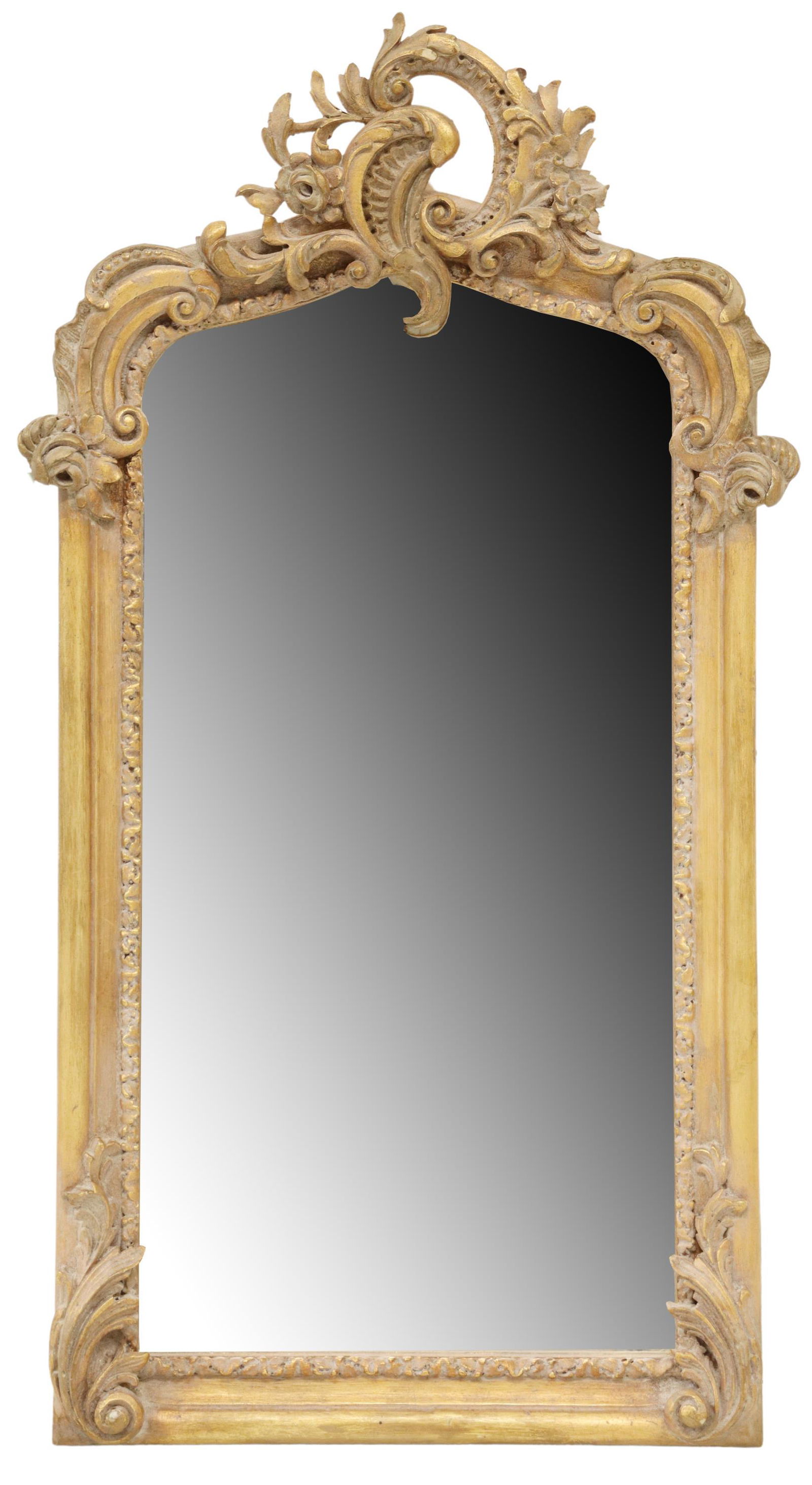 LOUIS XV STYLE SHAPED GILT WALL MIRROR (1 of 3)