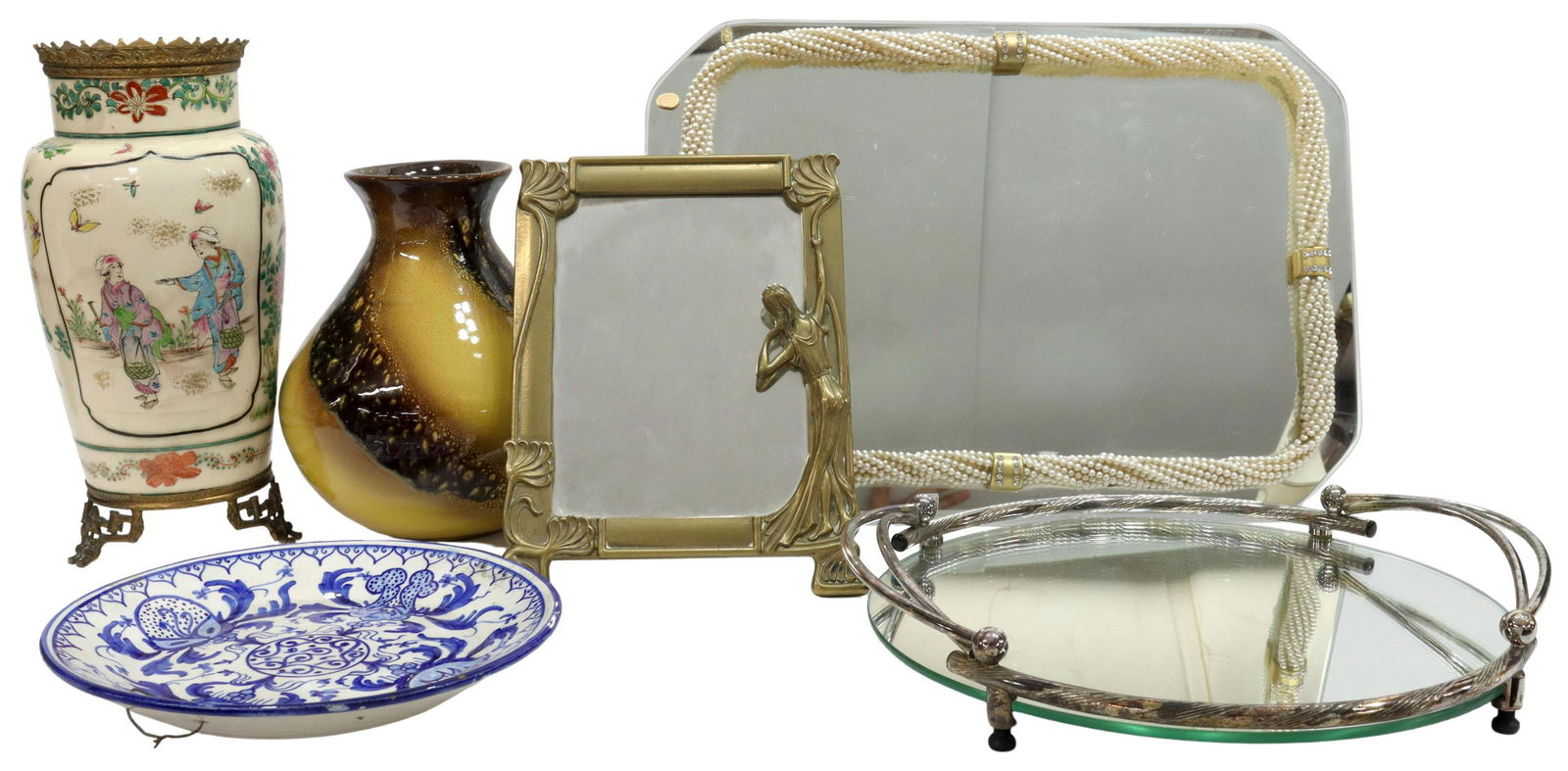 (6) CERAMIC & METALWARE DECORATIVE ITEMS, 2OTHC. (1 of 5)