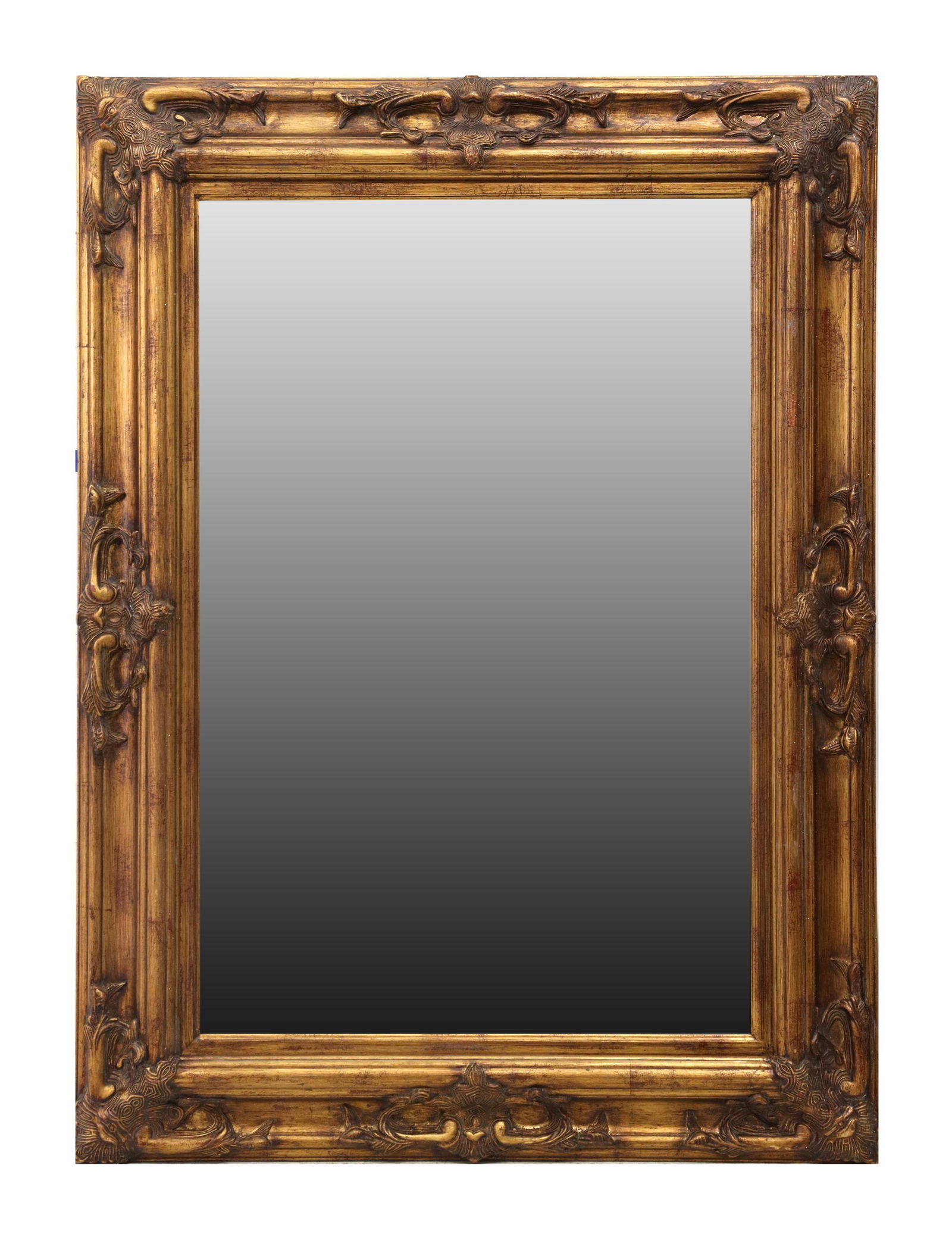 FRAMED DECORATIVE PARCEL GILT WALL MIRROR (1 of 3)