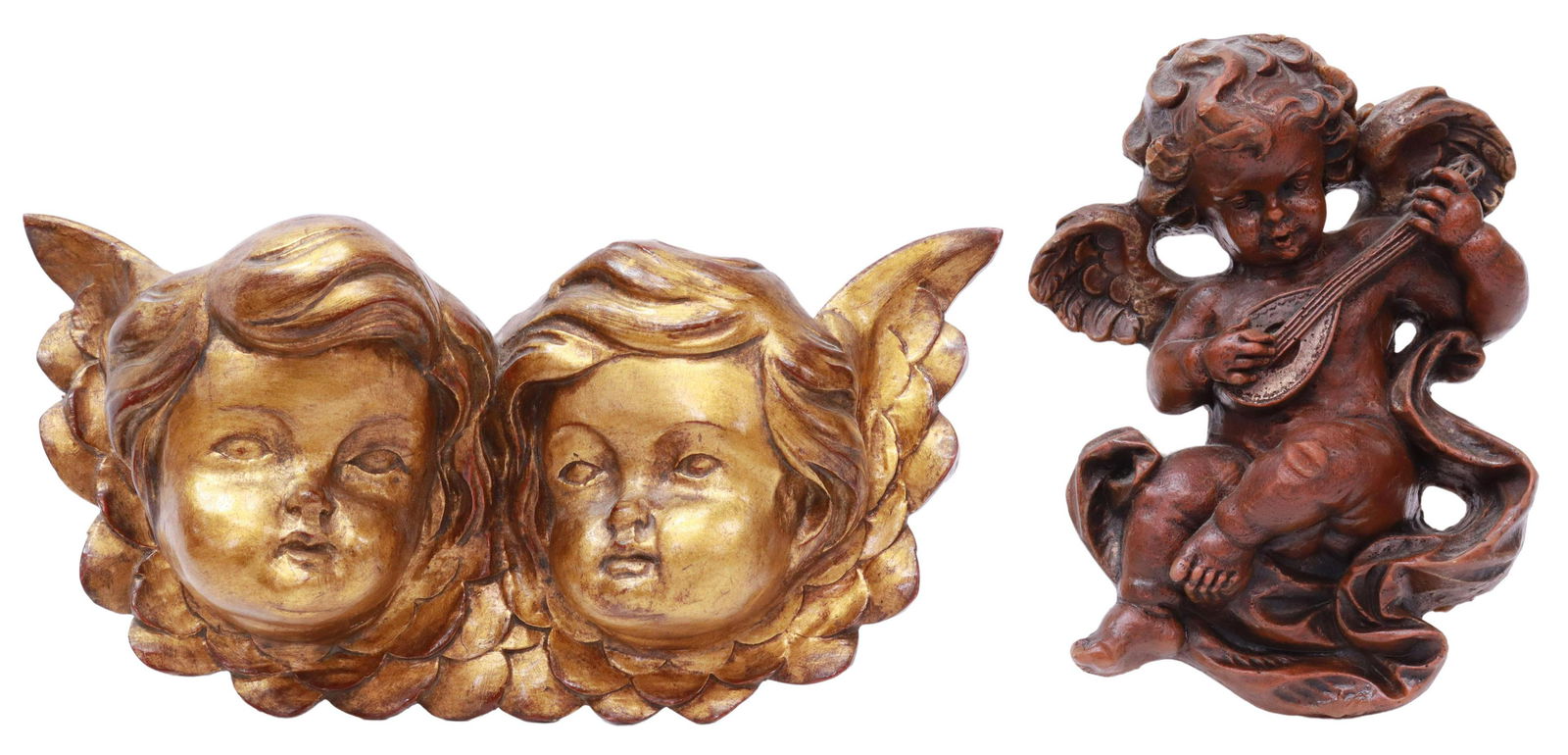 2) CONTINENTAL GILTWOOD & WAX PUTTI ARCHITECTURALS (1 of 2)