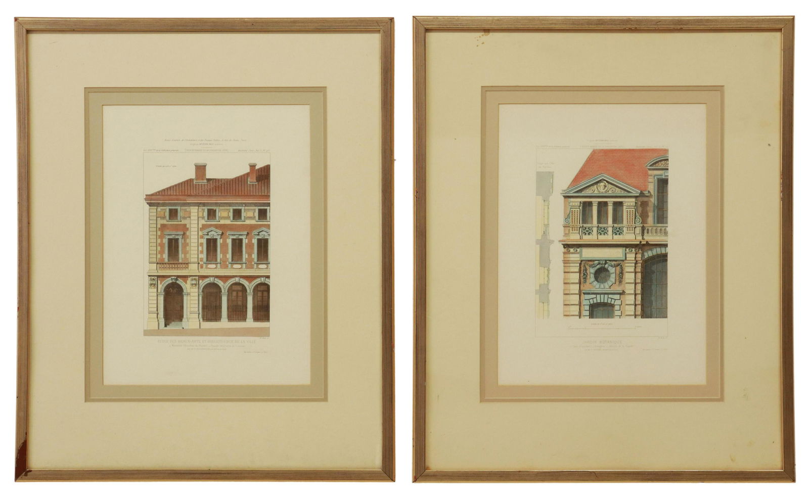 (2) CESAR DALY FRENCH ARCHITECTURAL ENGRAVINGS (1 of 8)