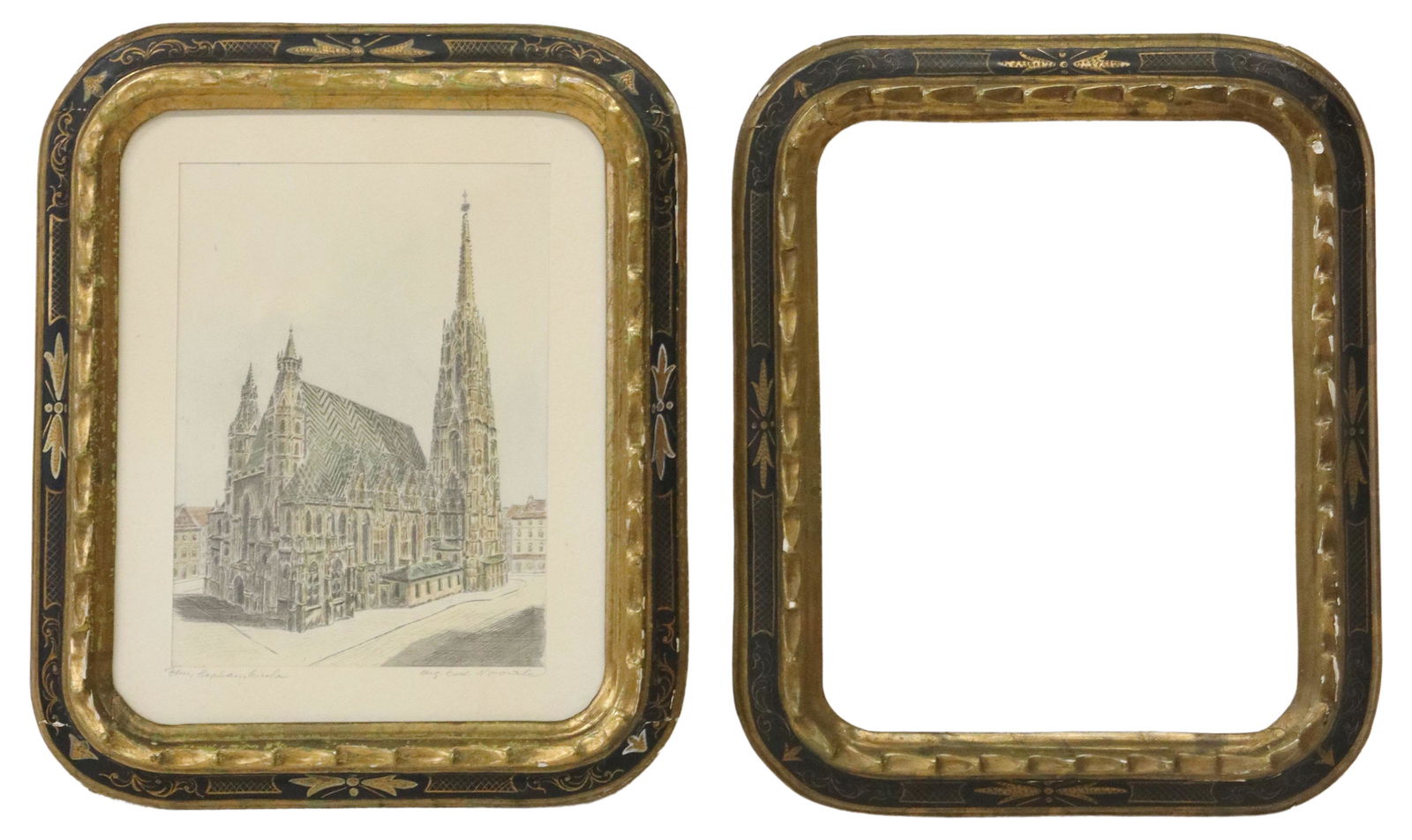 (2) EBONIZED & GILTWOOD PICTURE FRAMES (1 of 5)