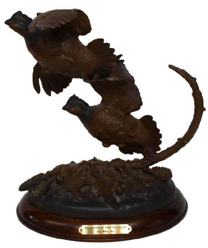Limited Edition Quail Bronze Sculpture, Wells
