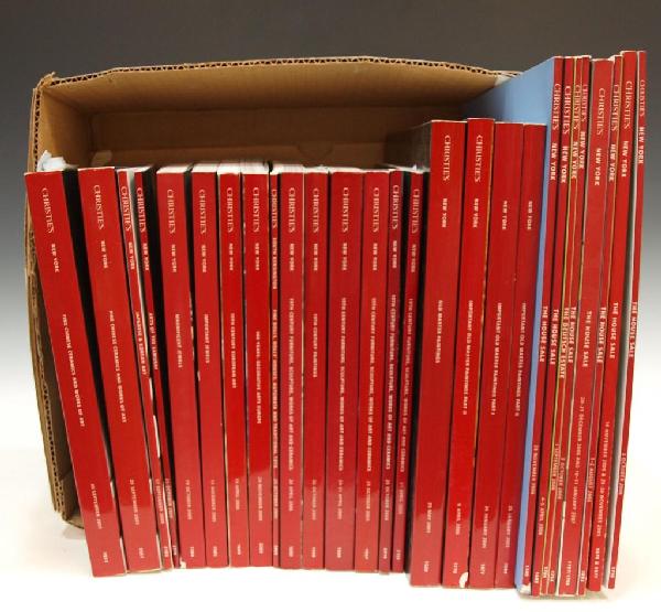 COLLECTION OF CHRISTIES AUCTION CATALOGS: Large collection of Christie's auction catalogs, includes House Sale, Old Masters, and Chinese Ceramics, 50lbs total