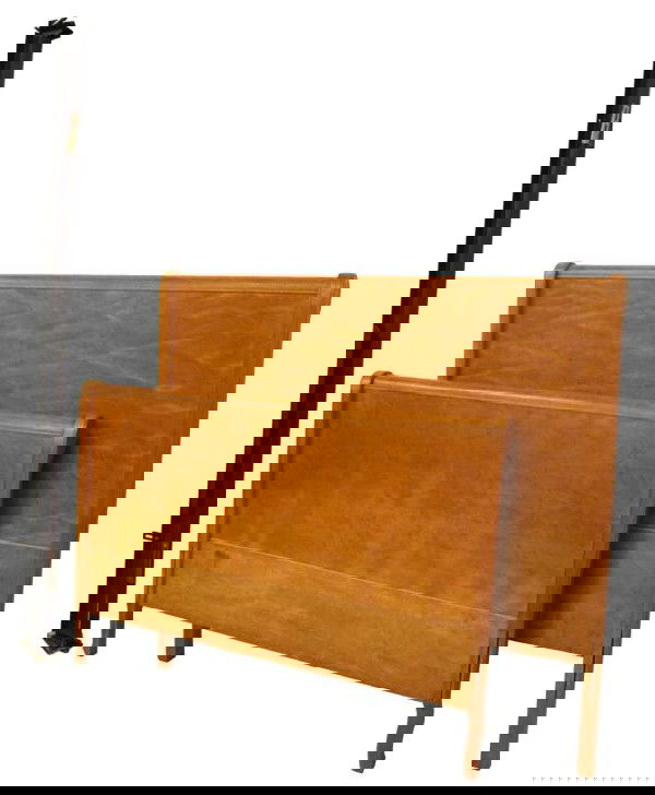 AMERICAN BIRDSEYE MAPLE BED: American Birdseye maple bed, early 20th c., accompanied by 81"l metal rails, headboard, 52"h, 56"w, footboard: 38"h, 56"w,