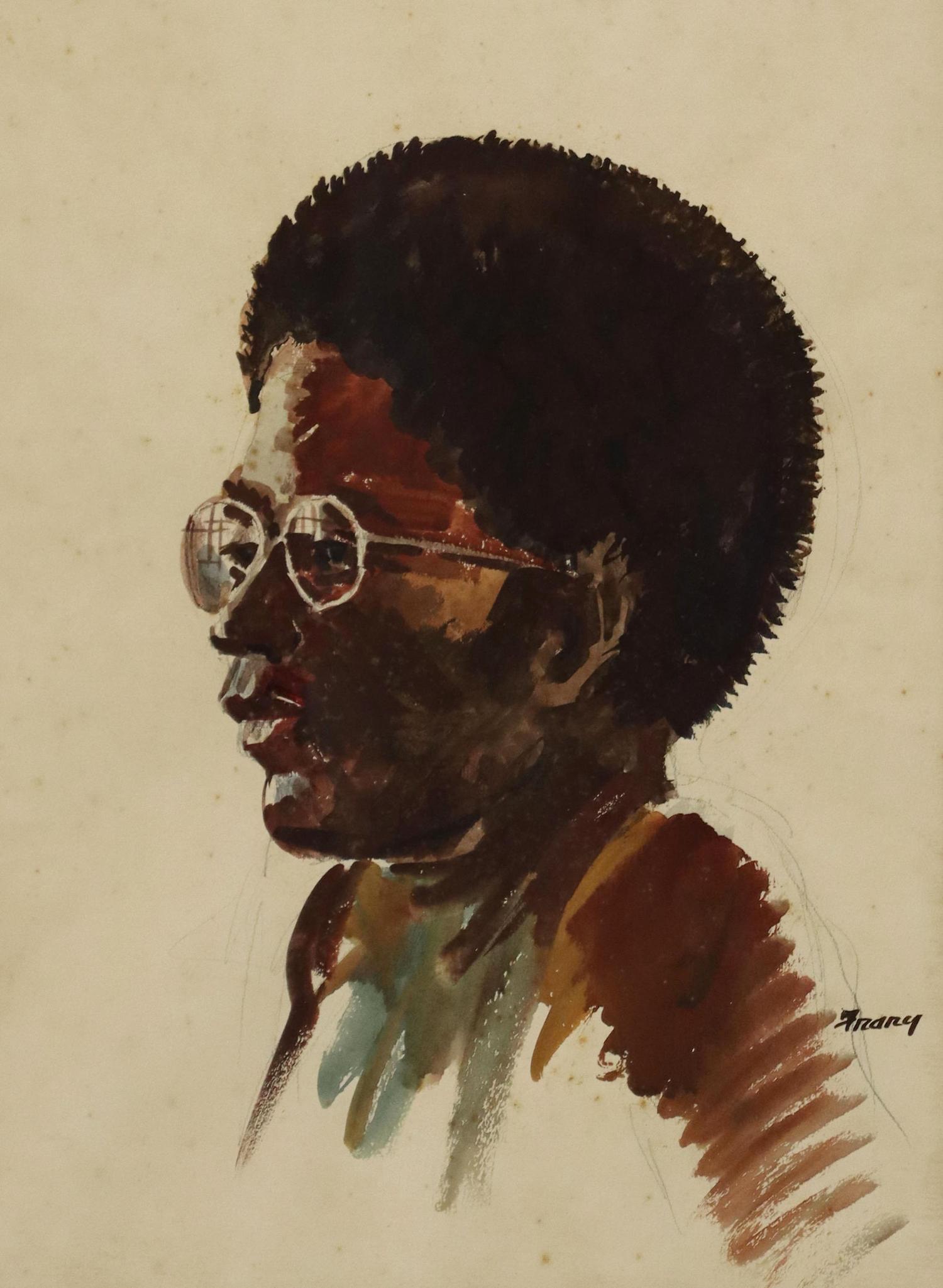 MICHAEL FRARY (1918-2005) WATERCOLOR PORTRAIT (1 of 4)