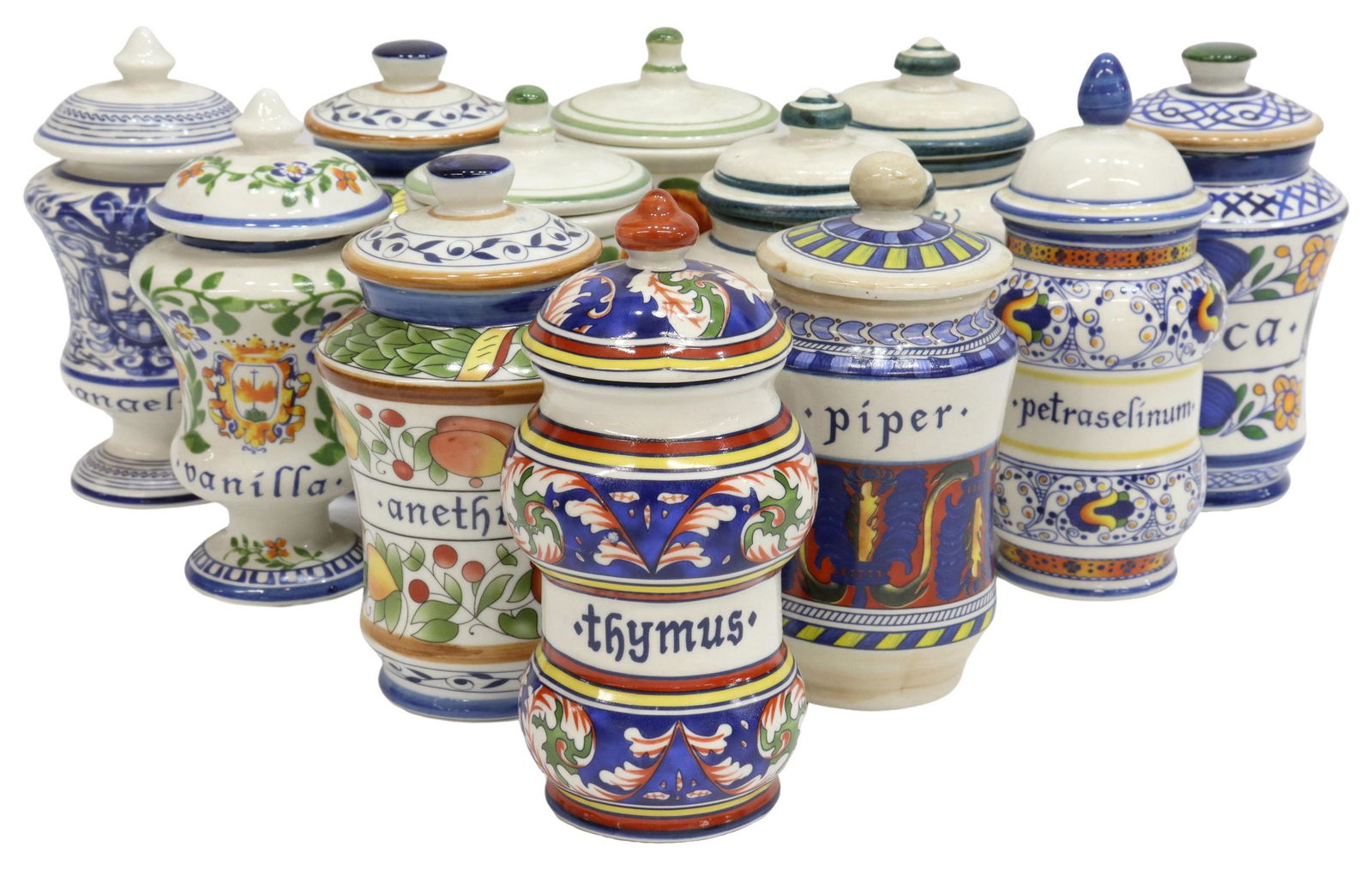 (12) ITALIAN APOTHECARY STYLE SPICE JARS (1 of 4)