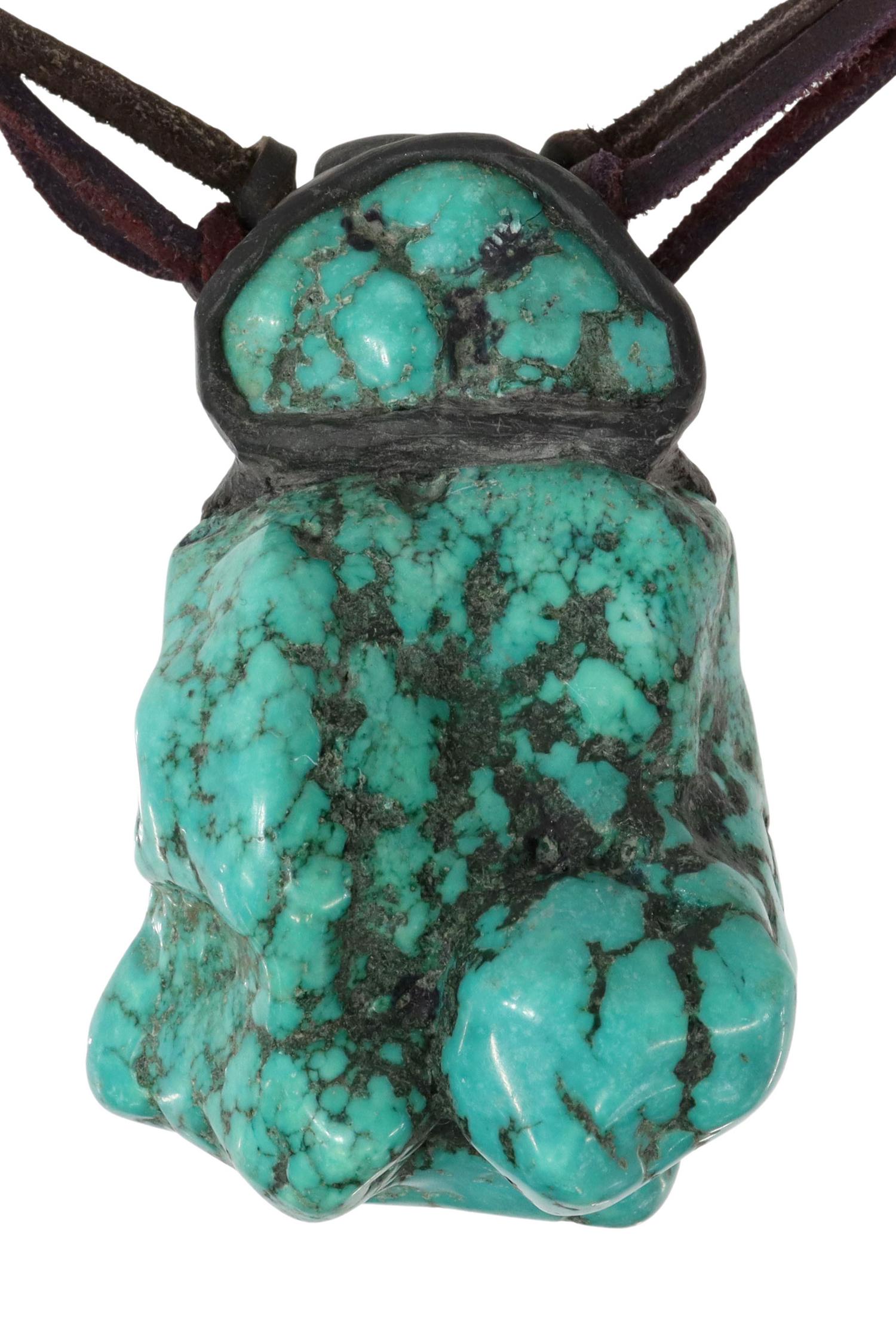 ANOTHAI HANSEN STATEMENT NECKLACE,LARGE TURQUOISE (1 of 5)