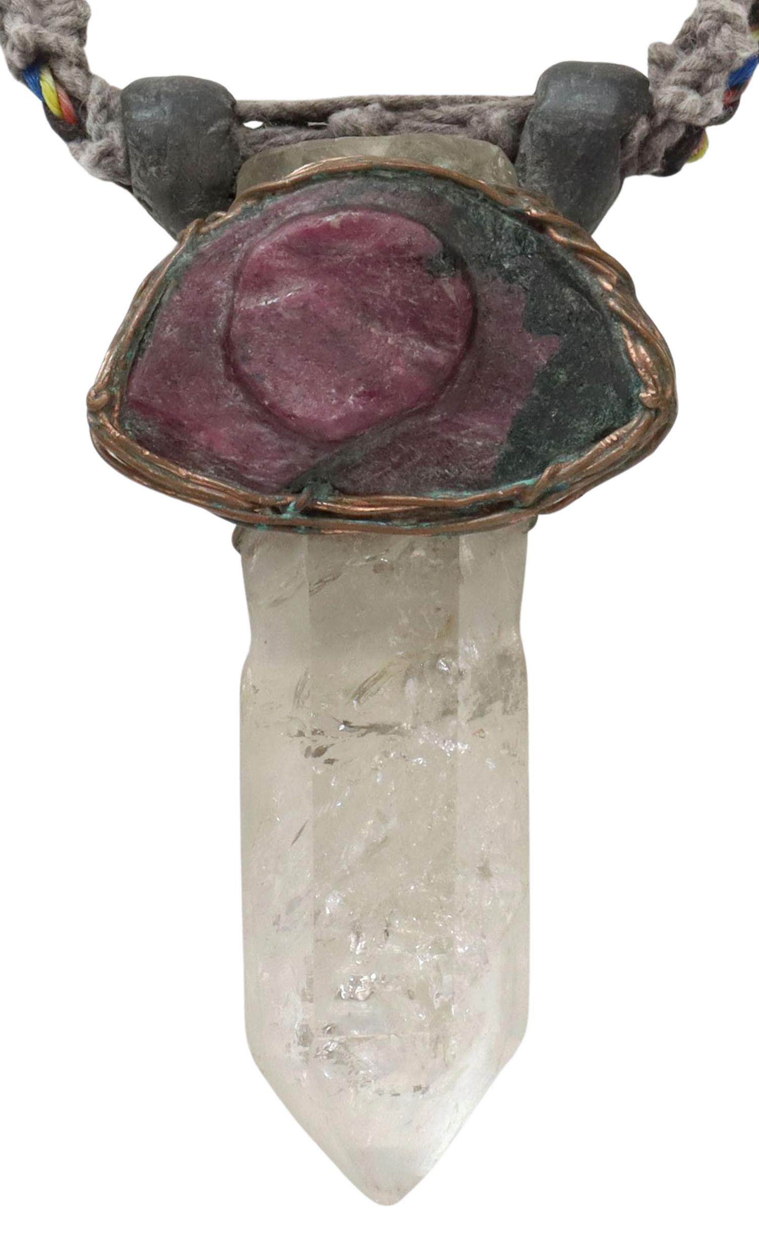 ANOTHAI HANSEN ROCK CRYSTAL & RAW RUBY NECKLACE (1 of 4)