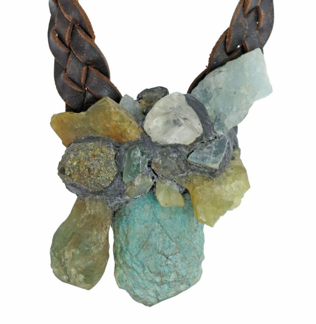 ANOTHAI HANSEN STATEMENT NECKLACE, CRYSTAL & GEM (1 of 5)