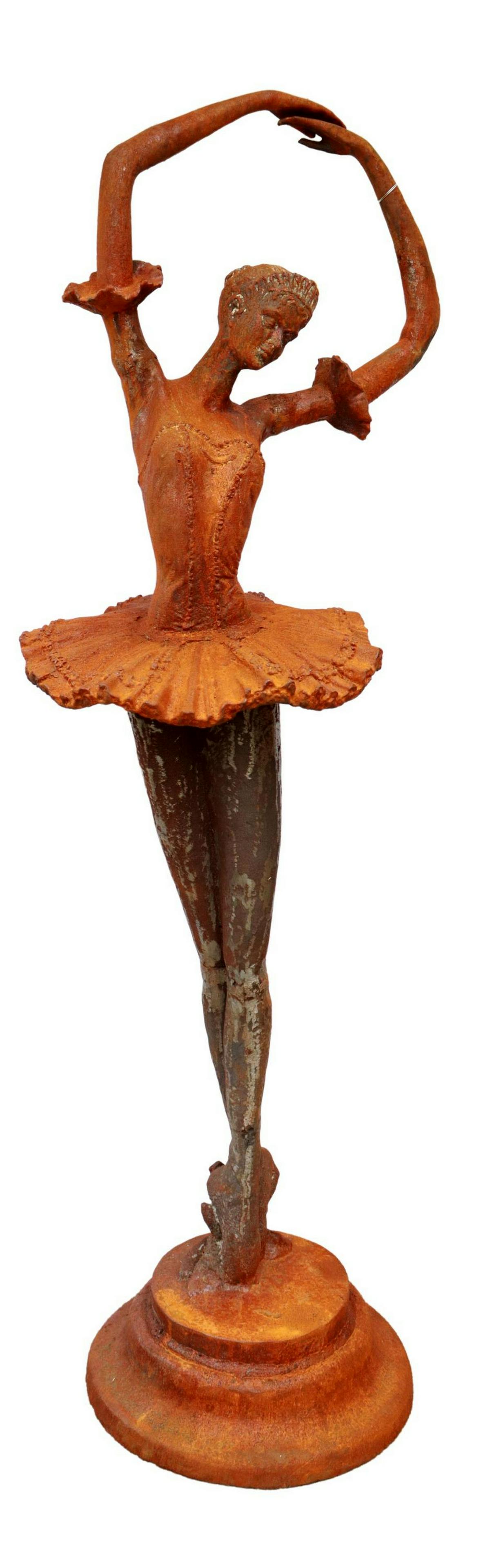 LARGE OXIDIZED CAST IRON STATUE, BALLERINA, 46"H (1 of 3)