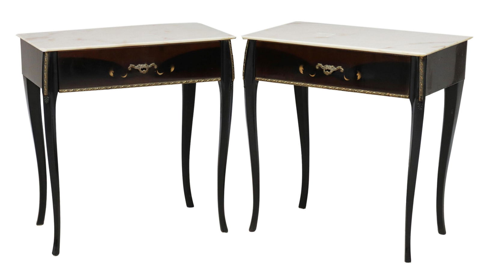 2) ITALIAN MID-CENTURY MODERN EBONIZED NIGHTSTANDS (1 of 5)